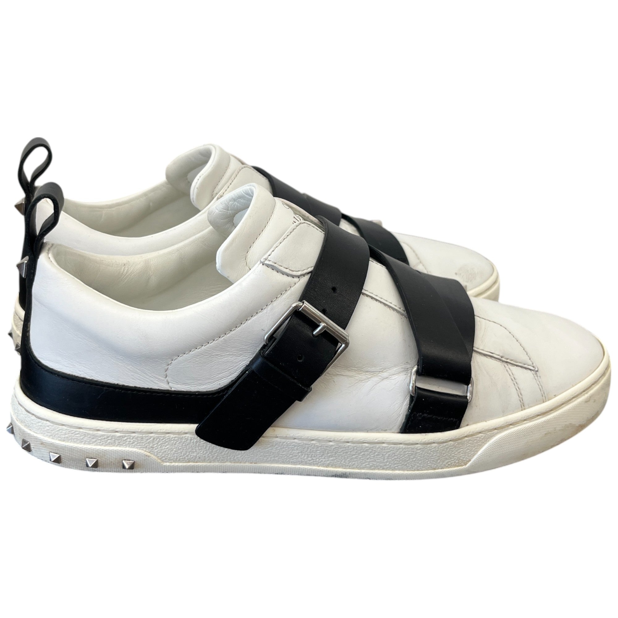 Men's Studded Strap Low Trainers White Size EU 43 / UK 9