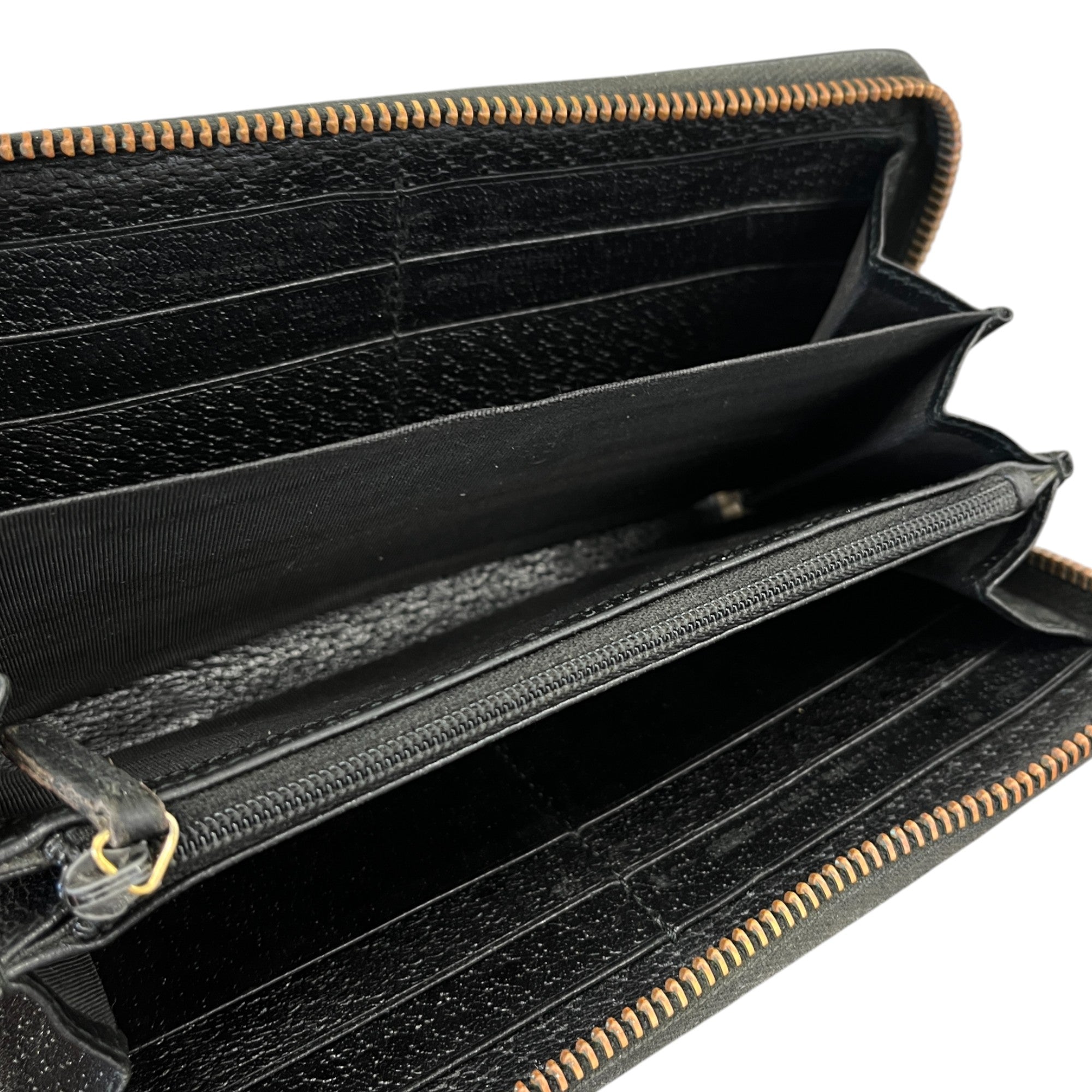 Women's Animalier Zip Around Long Purse Black