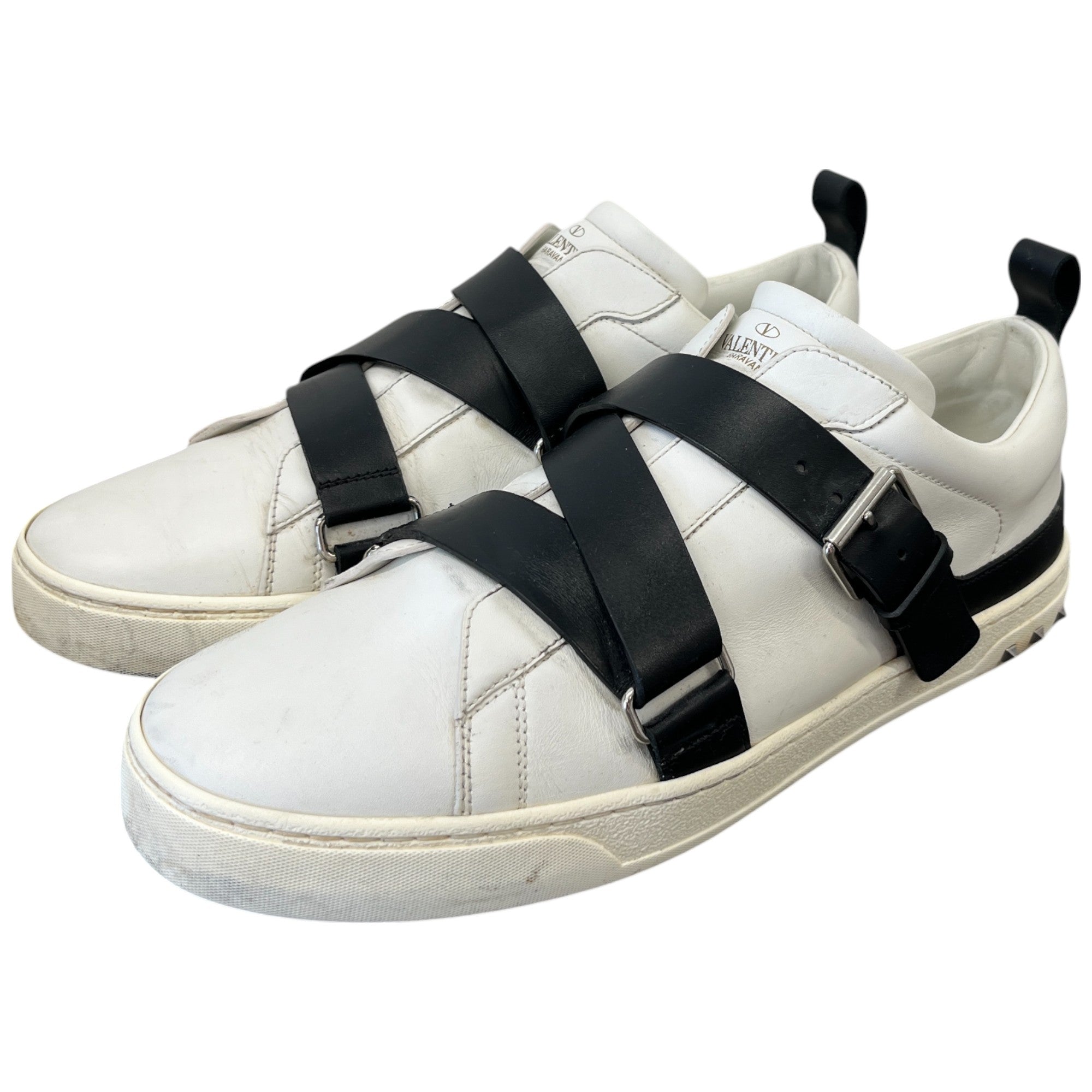 Men's Studded Strap Low Trainers White Size EU 43 / UK 9