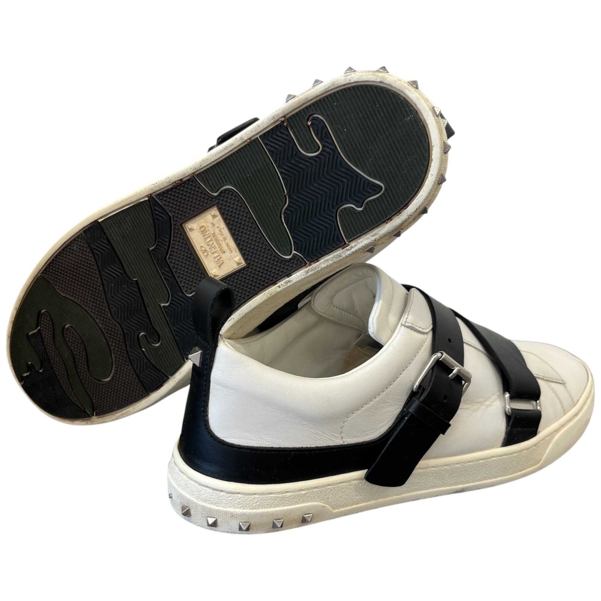 Men's Studded Strap Low Trainers White Size EU 43 / UK 9