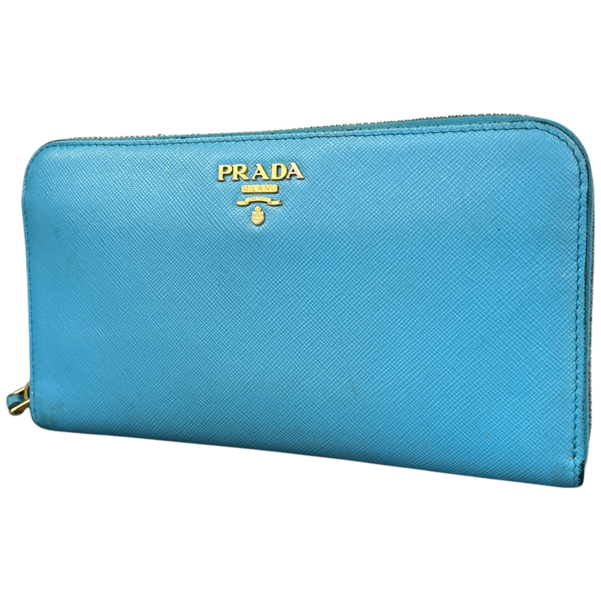 Women's Saffiano Zip Around Long Purse Blue