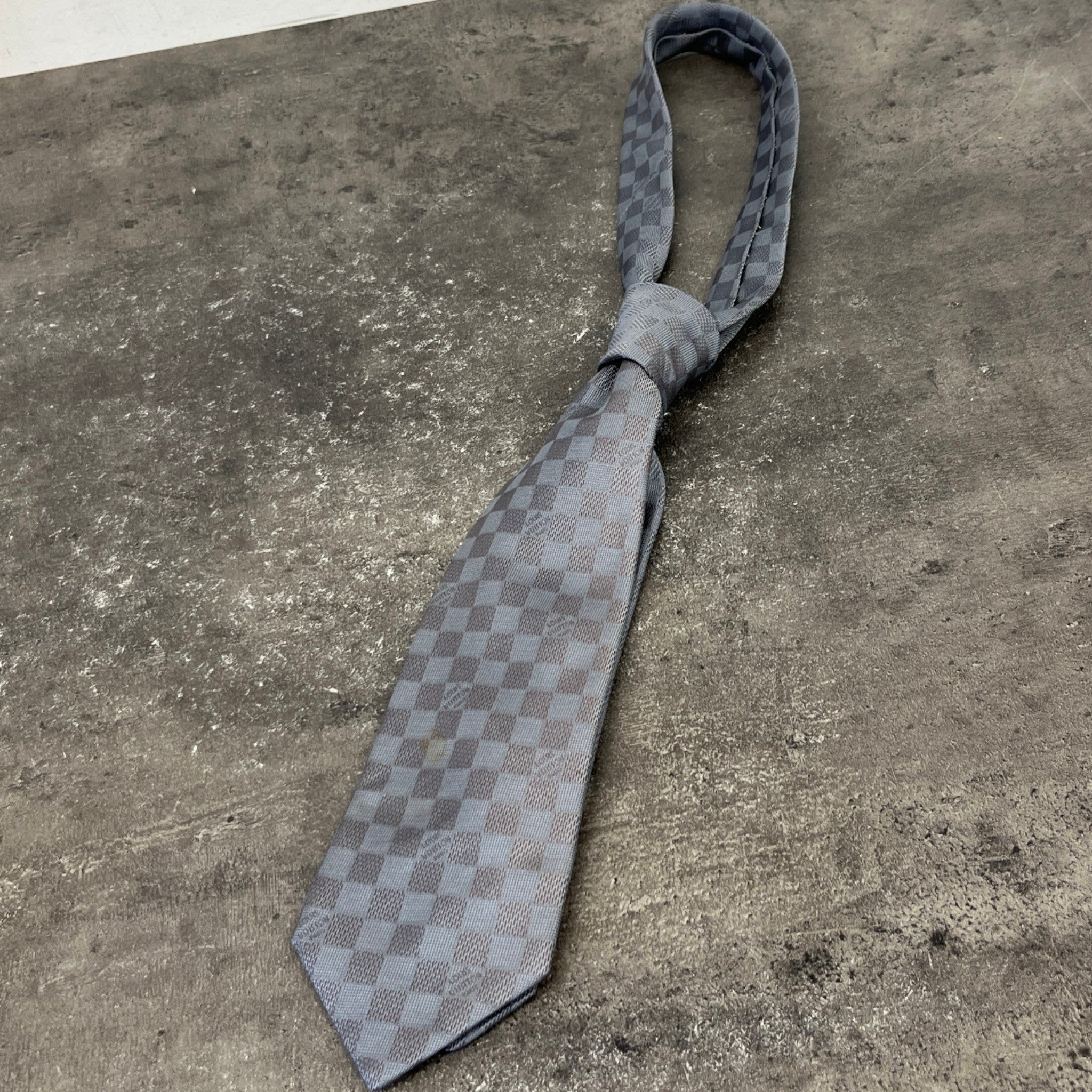 Men's Damier Tie Grey