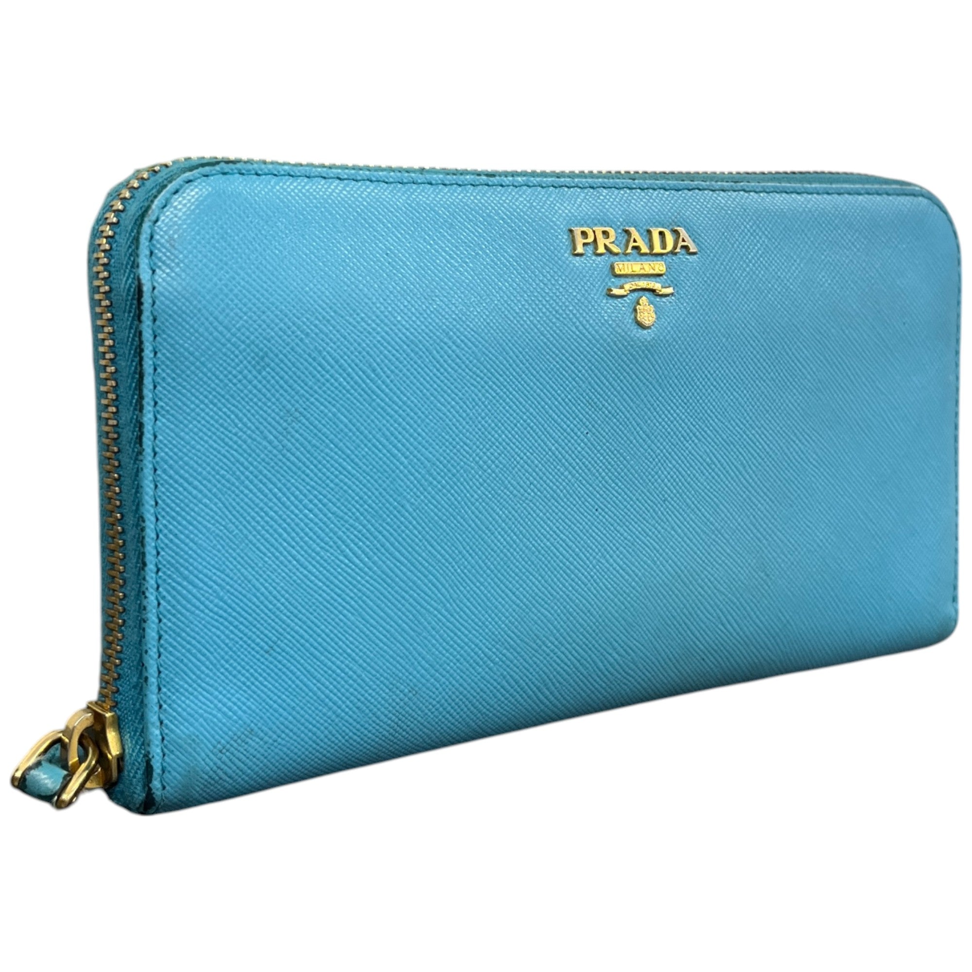 Women's Saffiano Zip Around Long Purse Blue