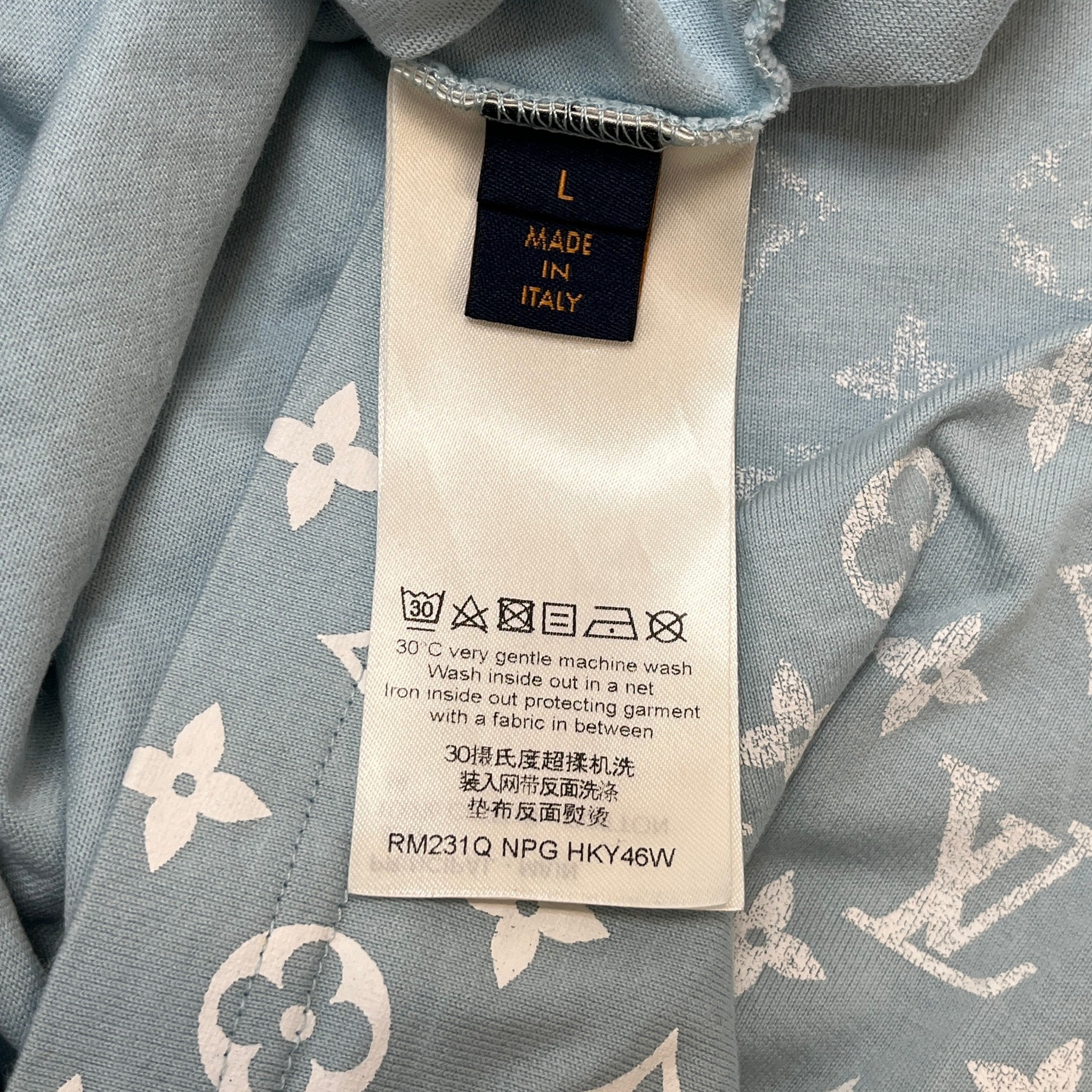 Men's Monogram Gradient T-Shirt Blue Size L