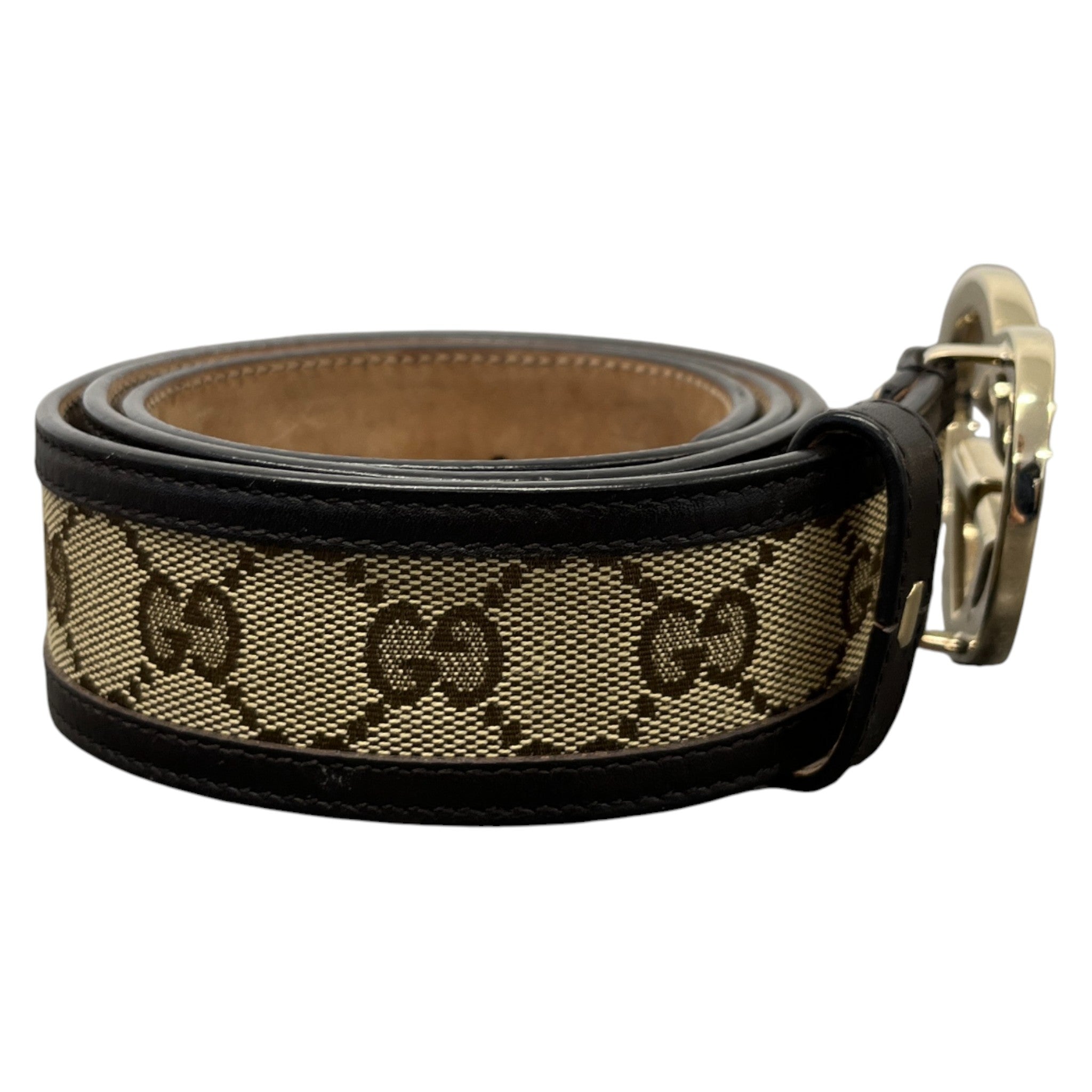 Women's Gg Canvas Heart Buckle Belt Brown