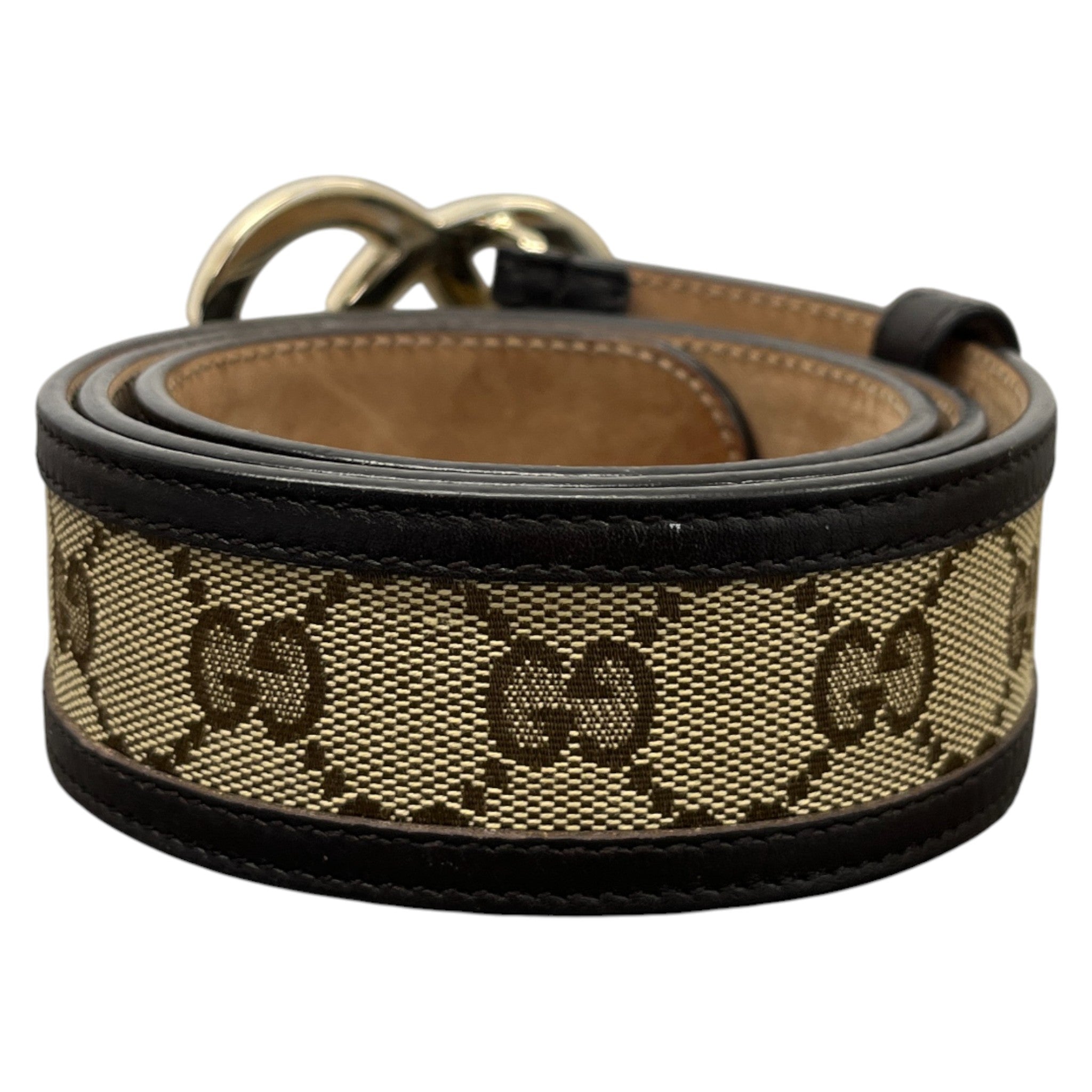 Women's Gg Canvas Heart Buckle Belt Brown