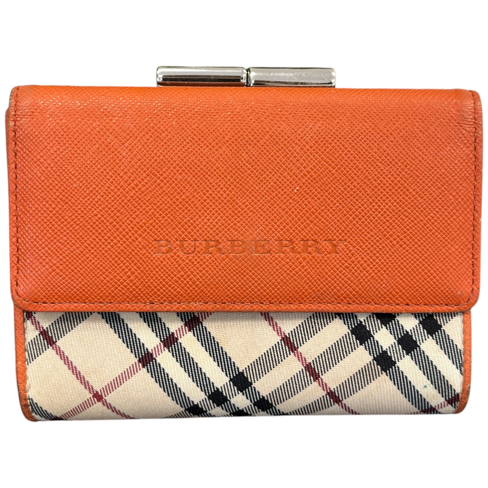 Women's Nova Check Kisslock Compact Purse Orange