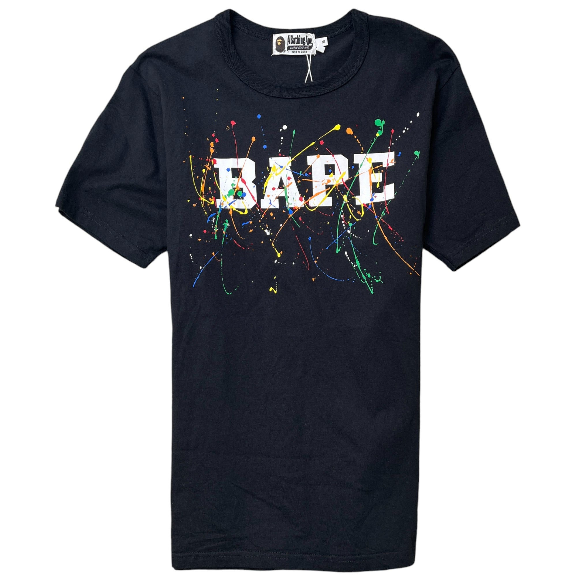 Men's Paint Splatter T-Shirt Black Size M