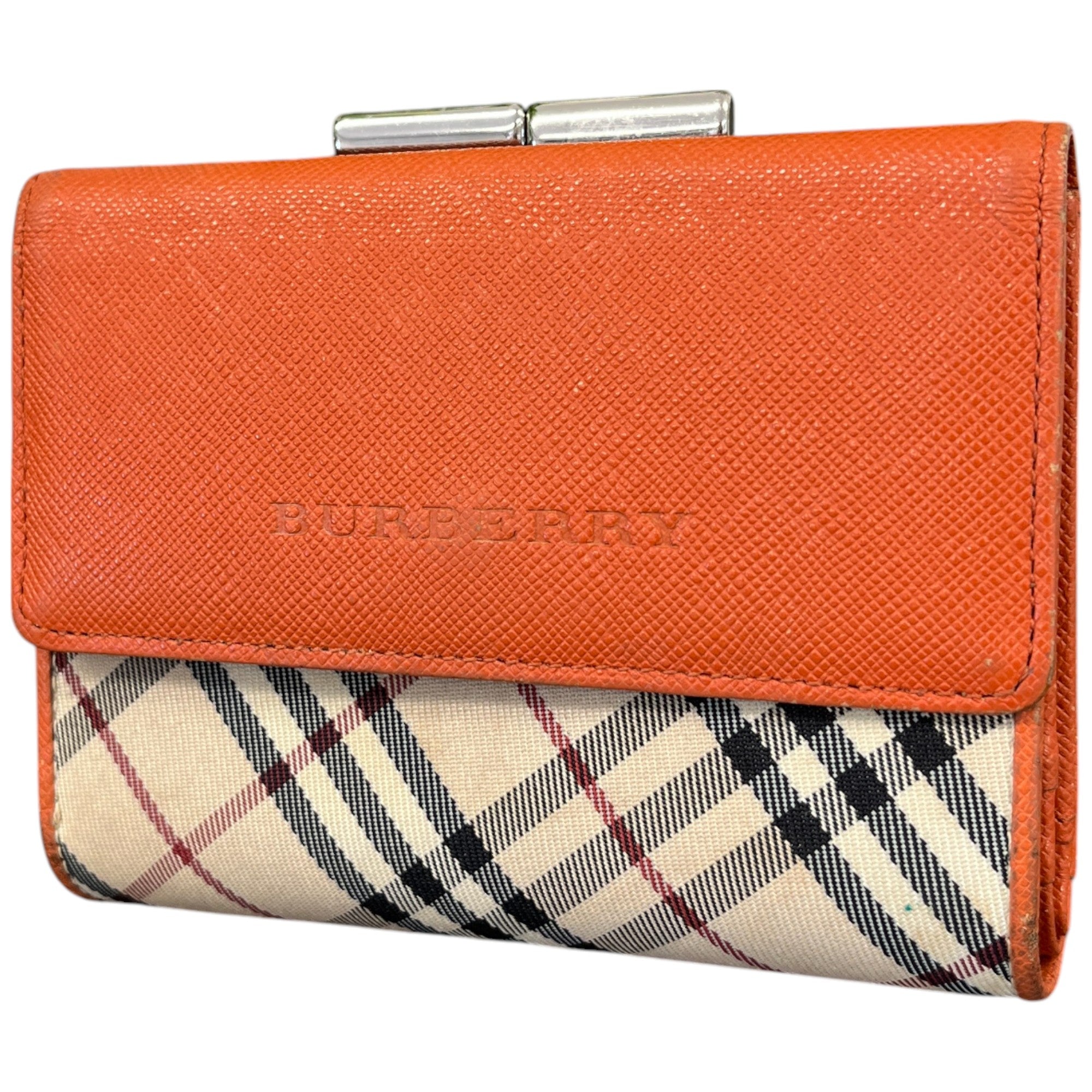 Women's Nova Check Kisslock Compact Purse Orange