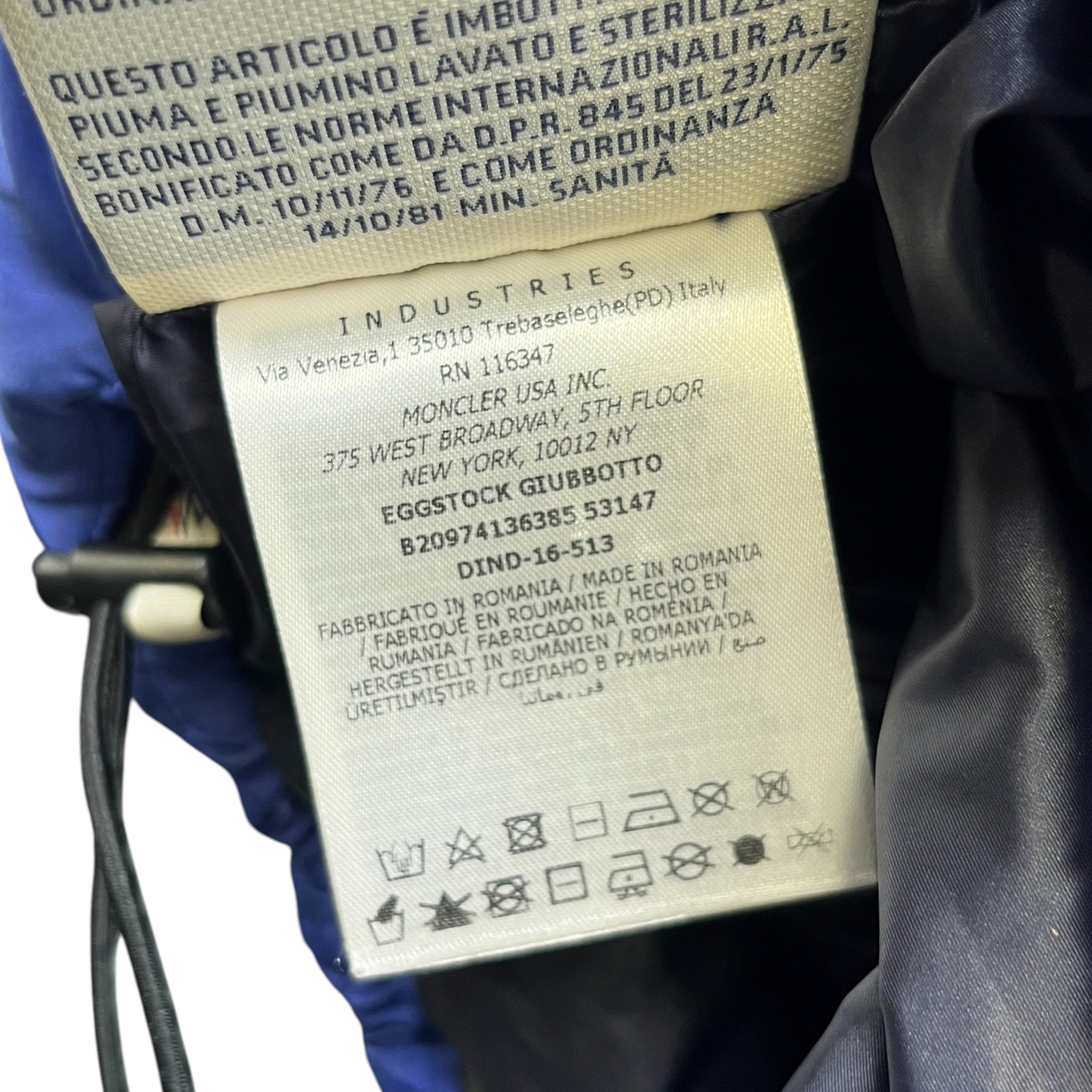 Men's Eggstock Down Jacket Blue Size 1 / S