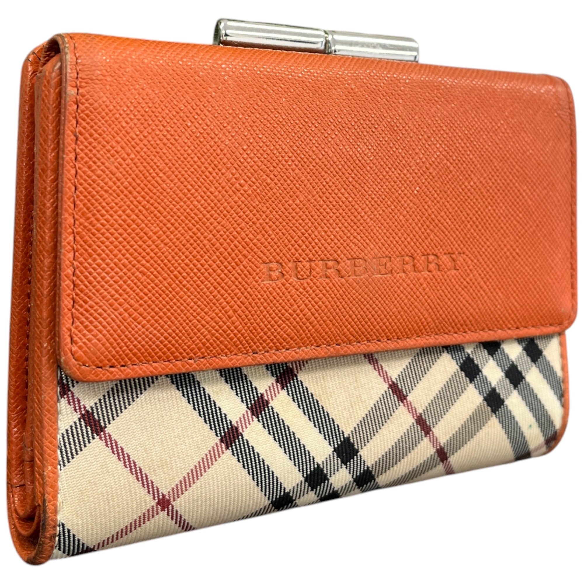 Women's Nova Check Kisslock Compact Purse Orange