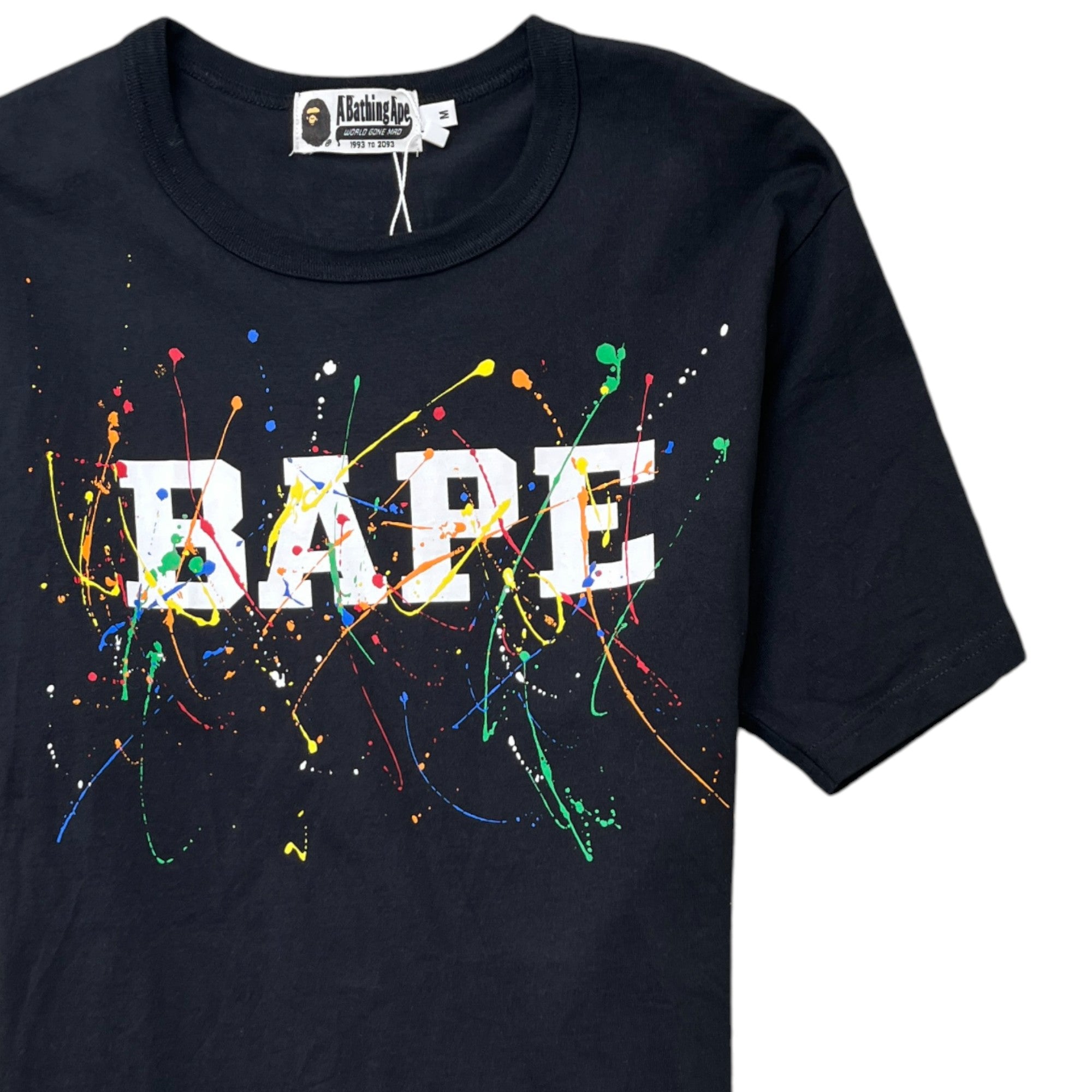 Men's Paint Splatter T-Shirt Black Size M