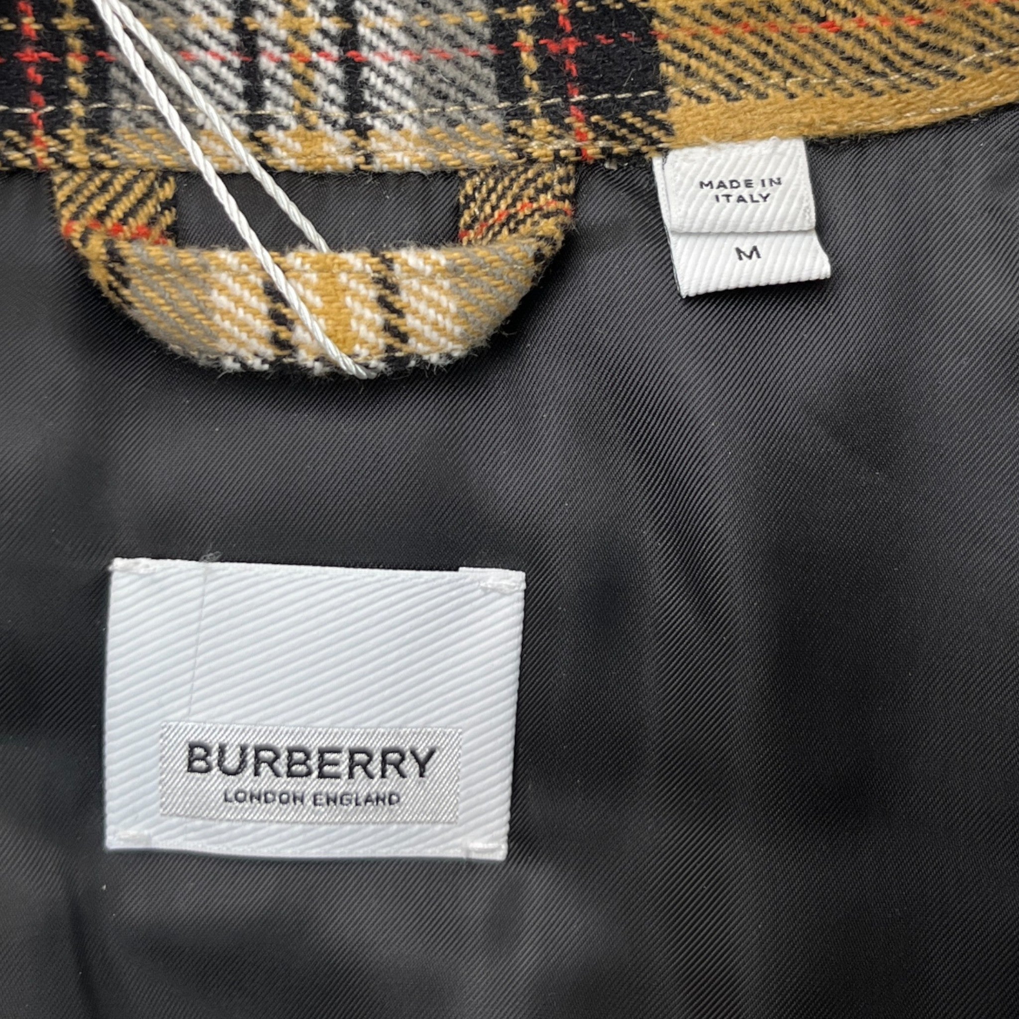 Men's Checkered Padded OverShirt Beige Size M