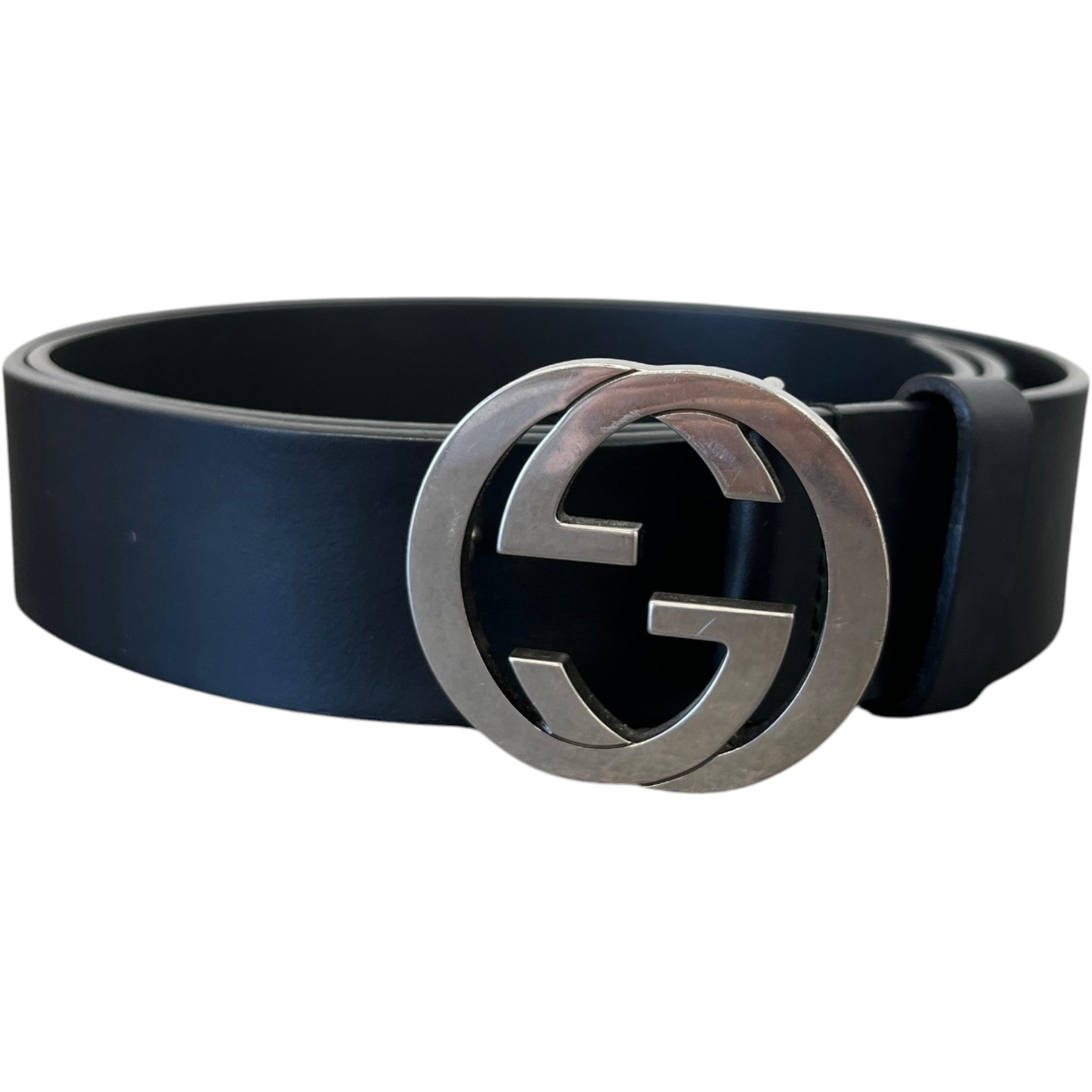 Men's Interlocking G Belt Black Size Waist 40"