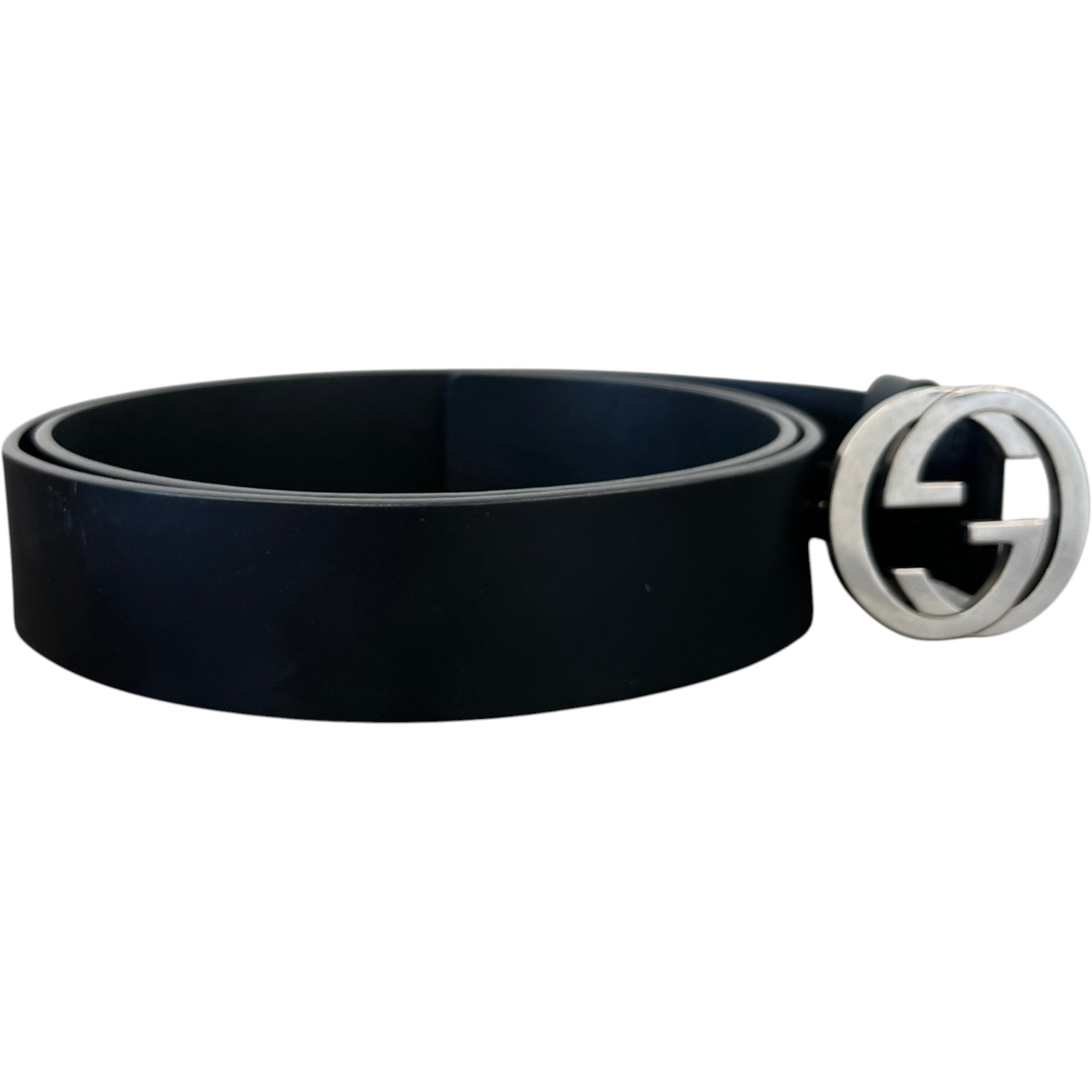 Men's Interlocking G Belt Black Size Waist 40"