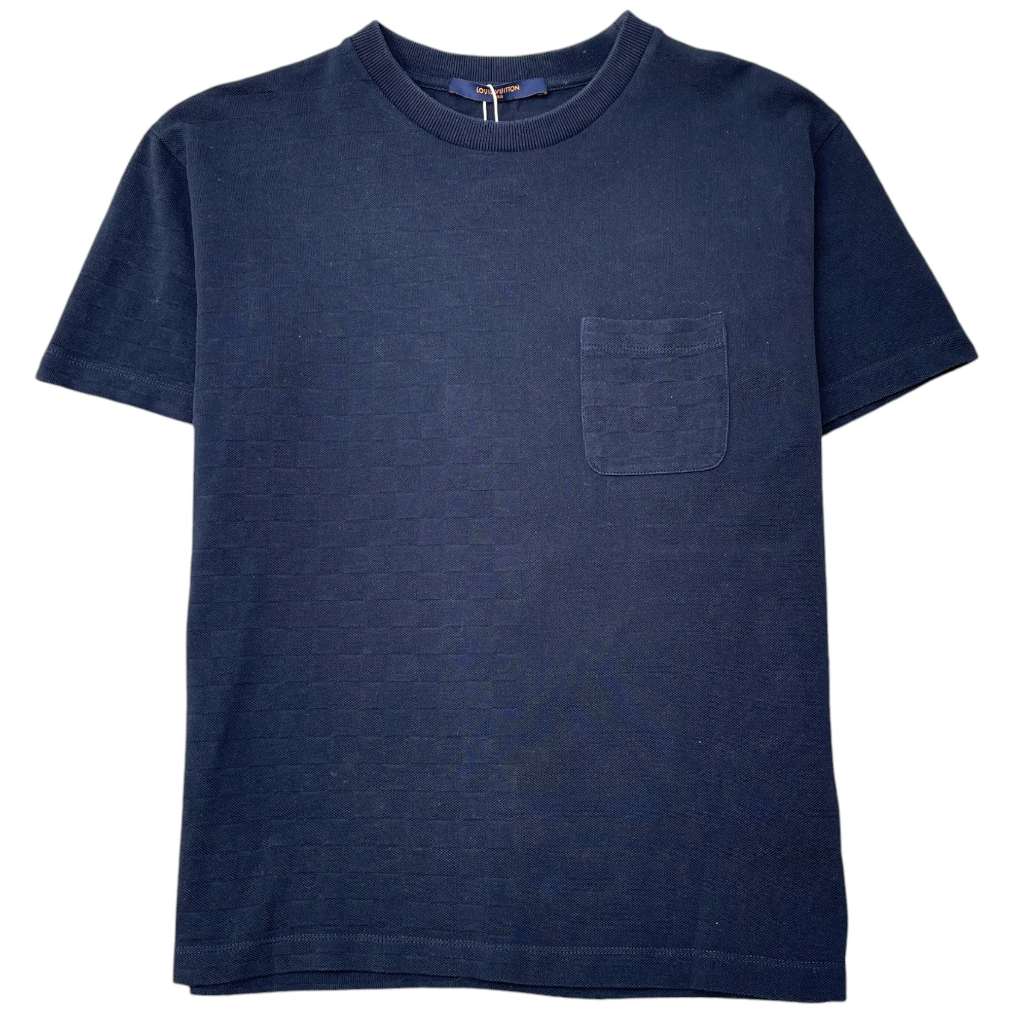 Men's Half Damier Pocket T-Shirt Navy Size XS