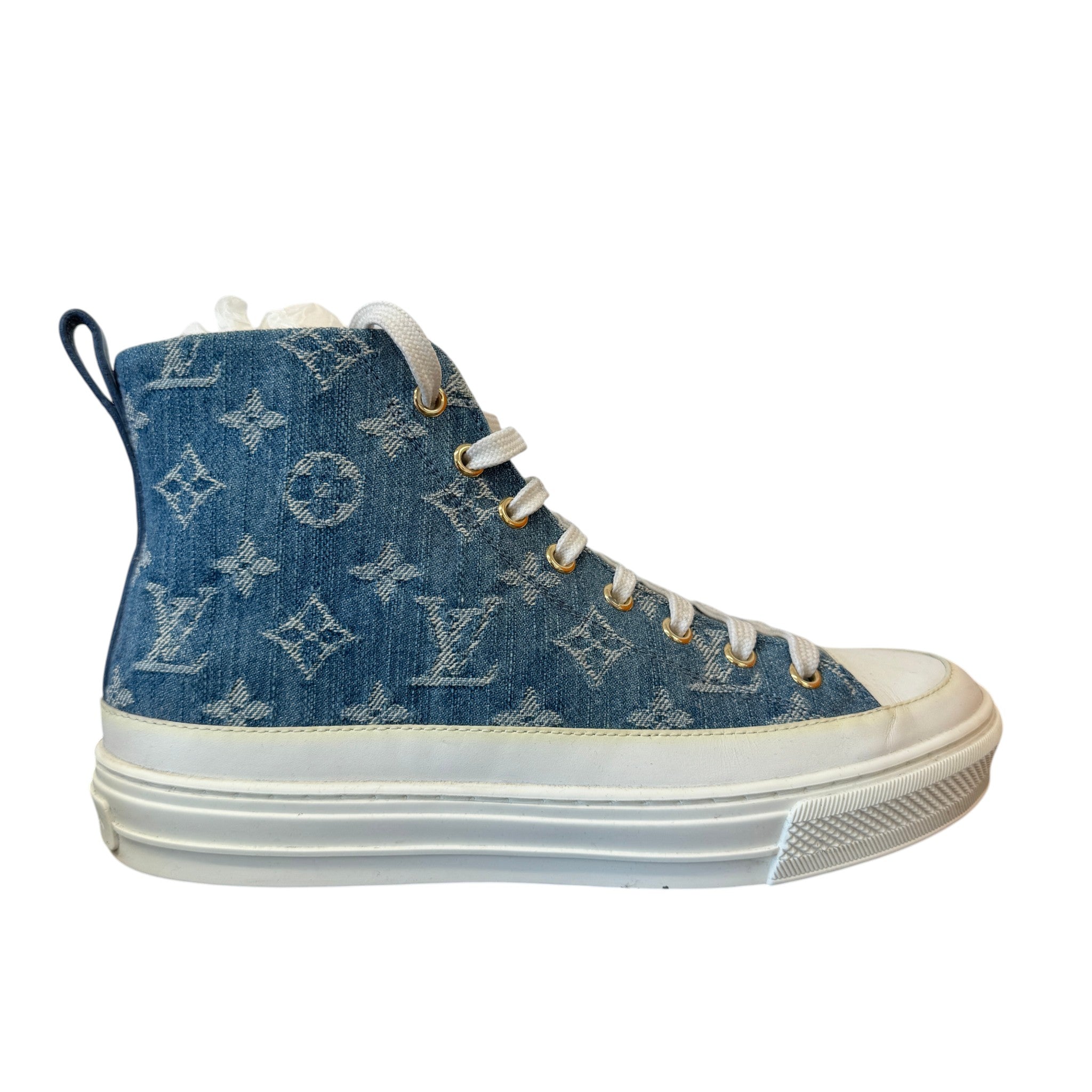 Women's Monogram Stellar Denim High Trainers Blue Size EU 37.5 / UK 4.5