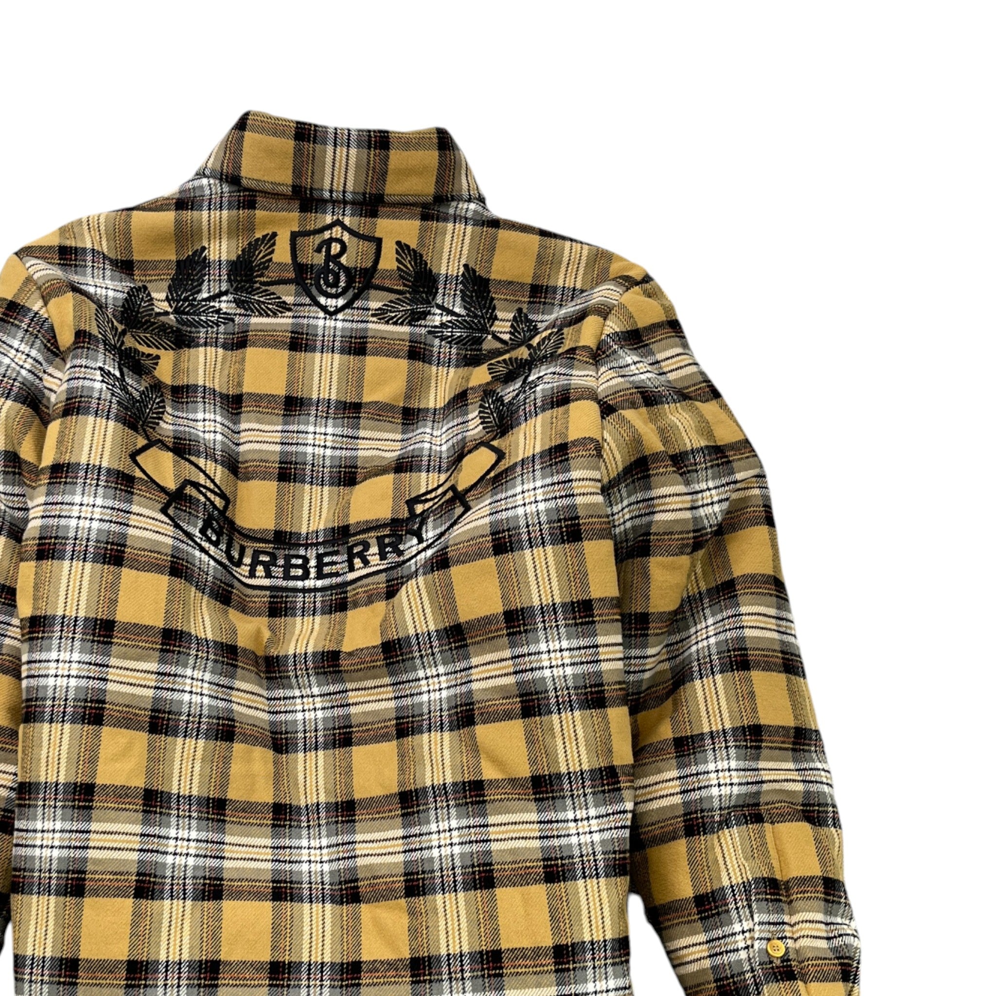 Men's Checkered Padded OverShirt Beige Size M