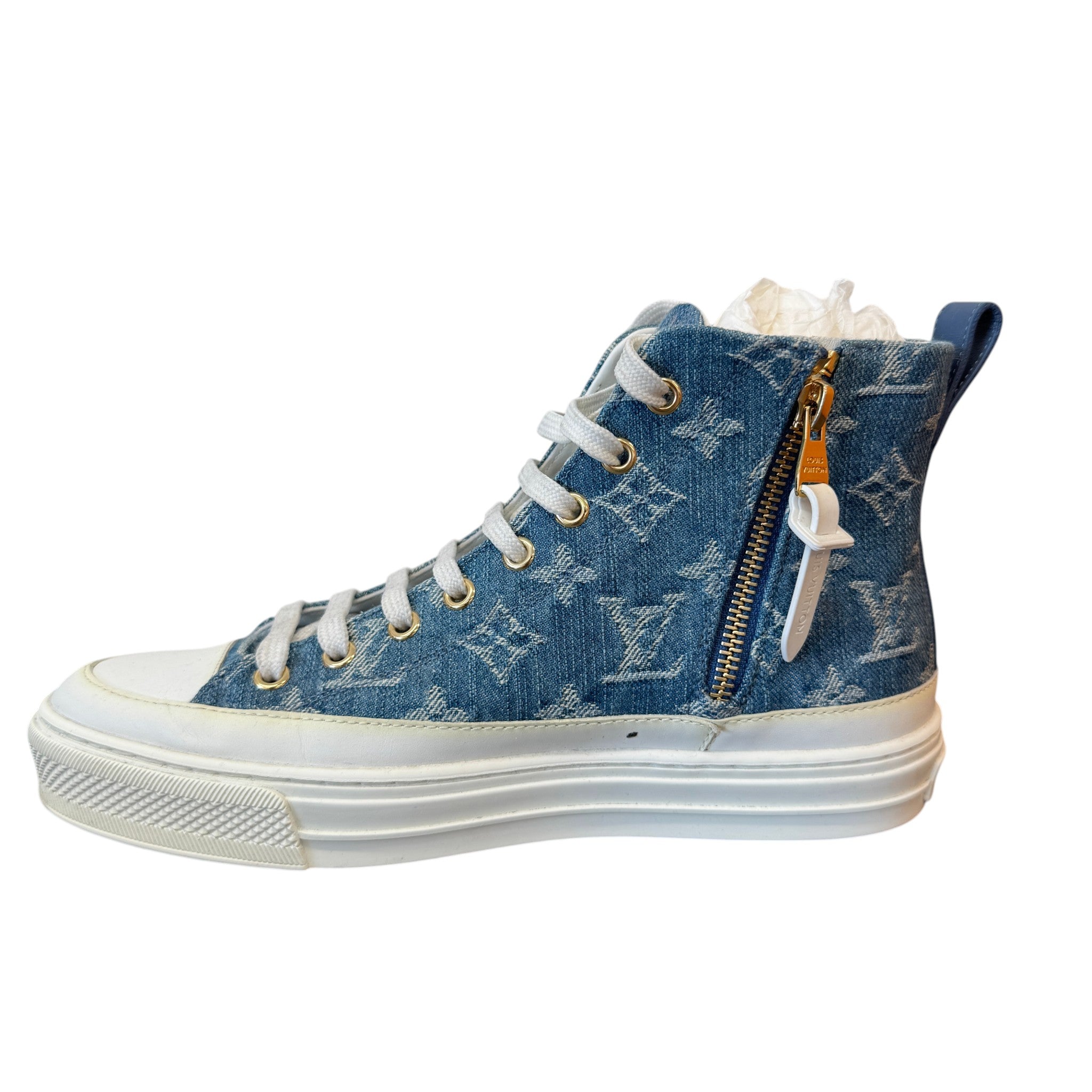 Women's Monogram Stellar Denim High Trainers Blue Size EU 37.5 / UK 4.5