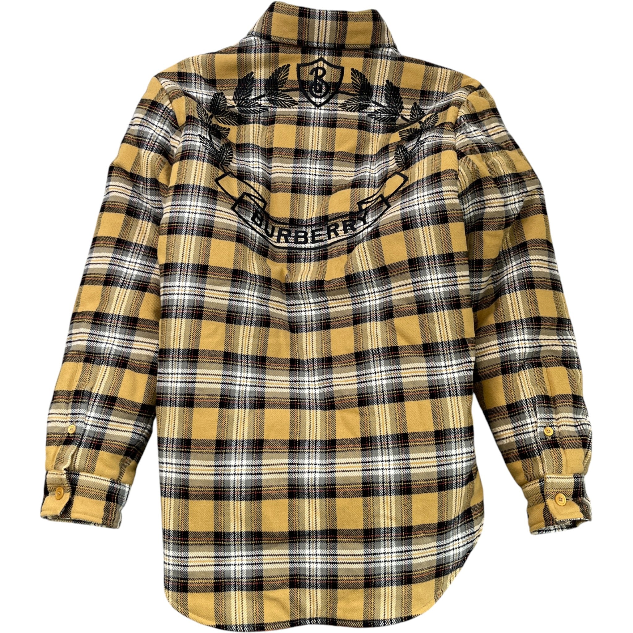 Men's Checkered Padded OverShirt Beige Size M