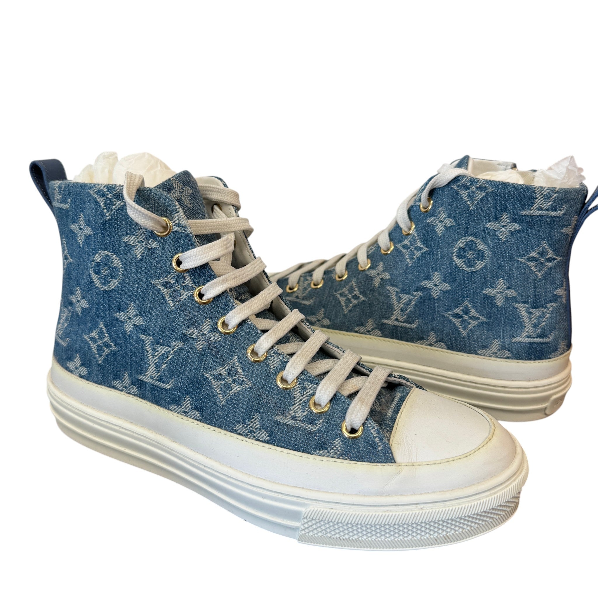 Women's Monogram Stellar Denim High Trainers Blue Size EU 37.5 / UK 4.5