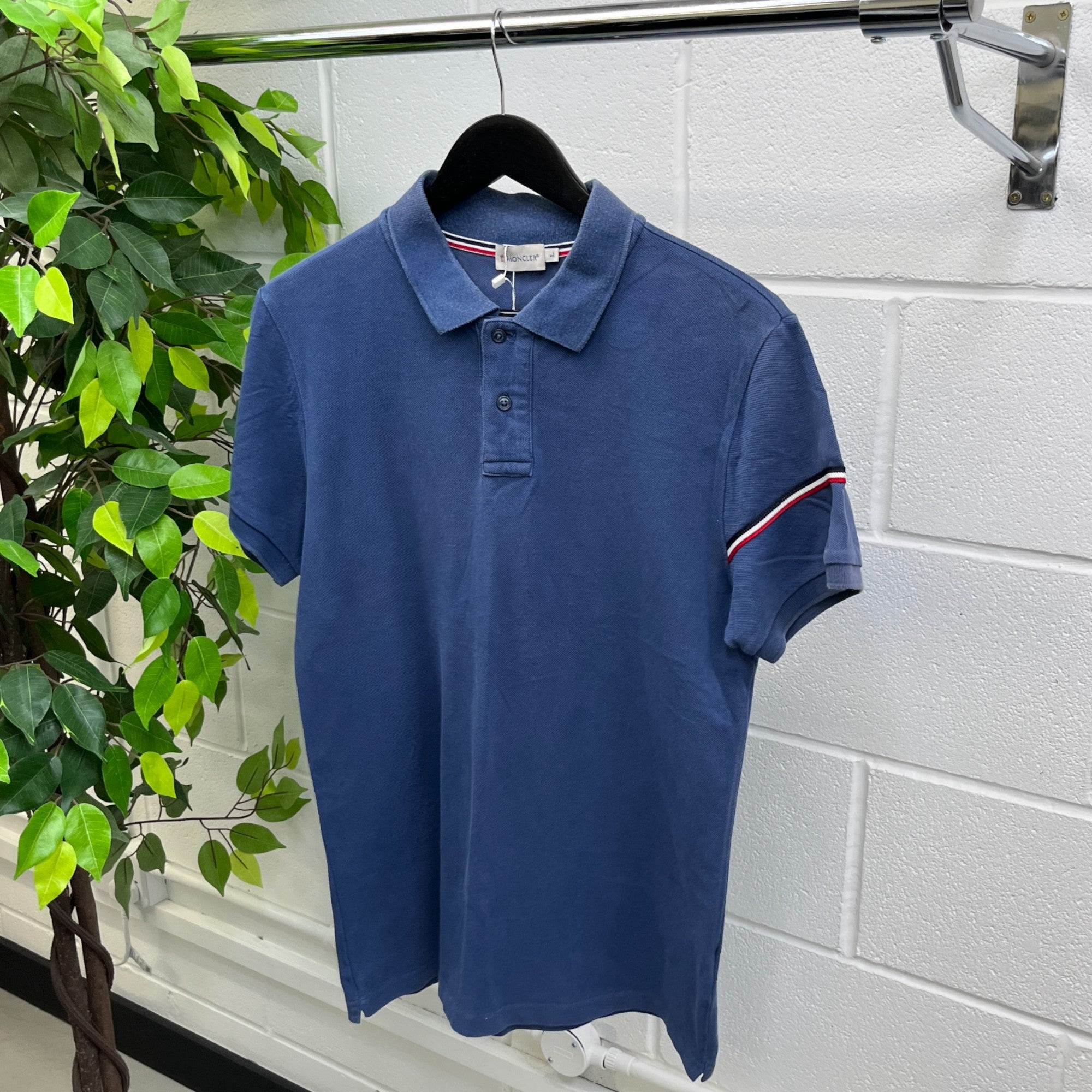 Men's Manica Corta Polo Shirt Blue Size L