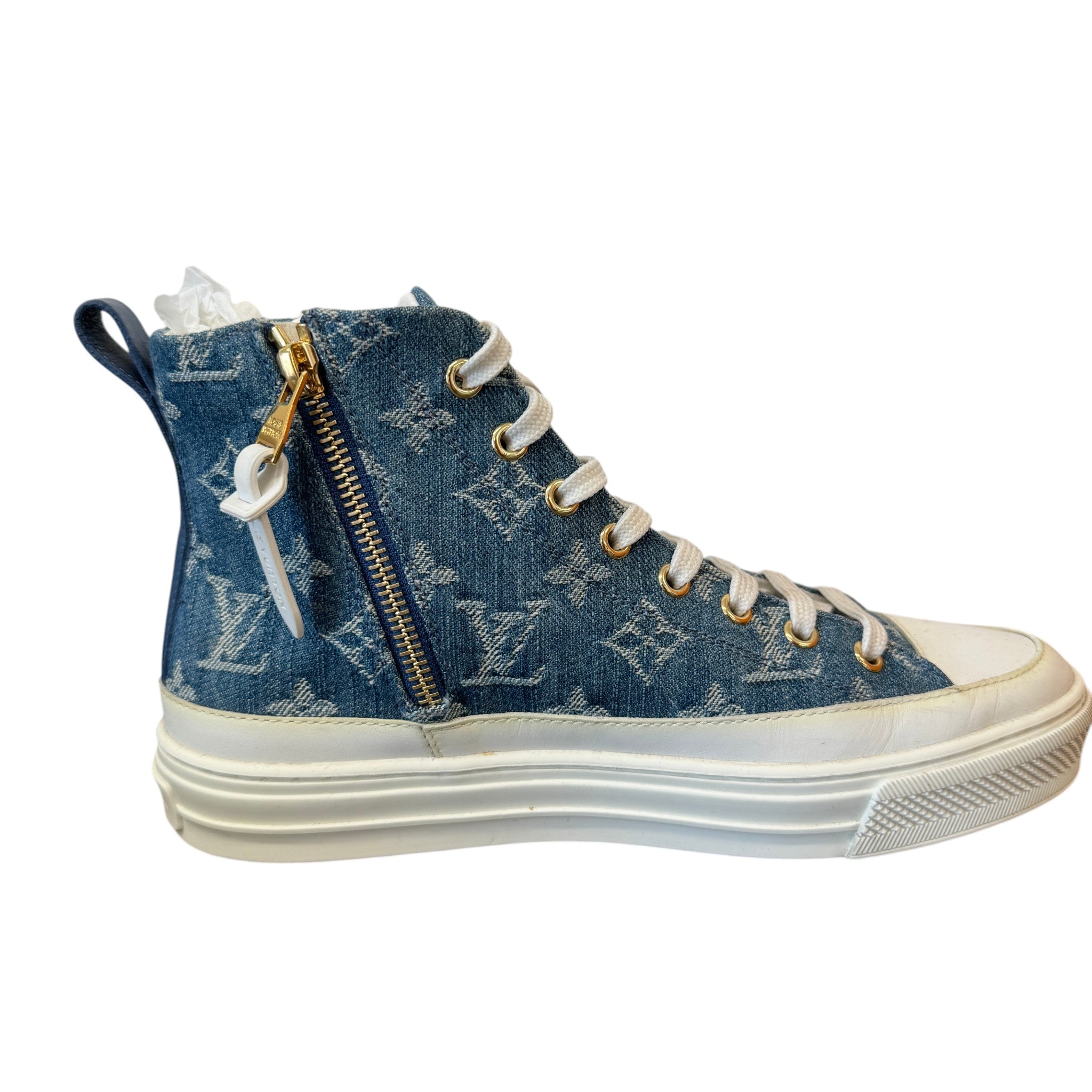 Women's Monogram Stellar Denim High Trainers Blue Size EU 37.5 / UK 4.5