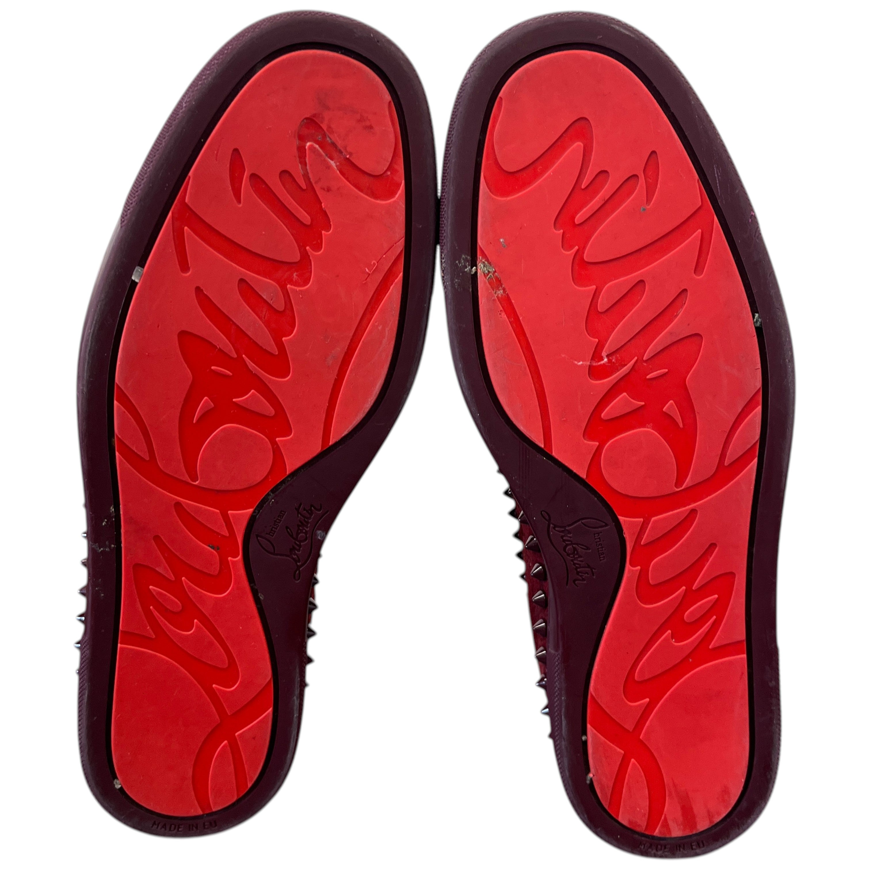 Men's Pik Boat Flat Veau Velours Loafers Burgundy Size EU 40.5 / UK 6.5