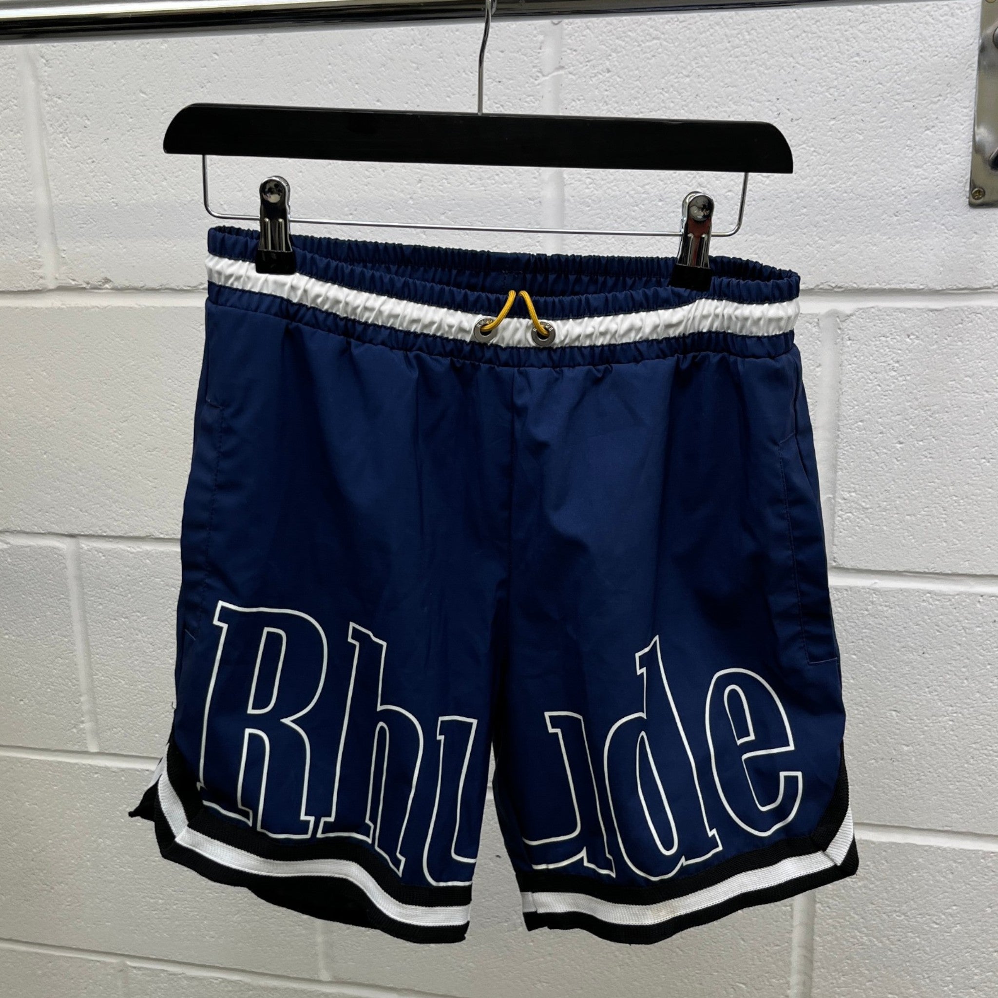 Men's Logo Print Swim Shorts Navy Size S