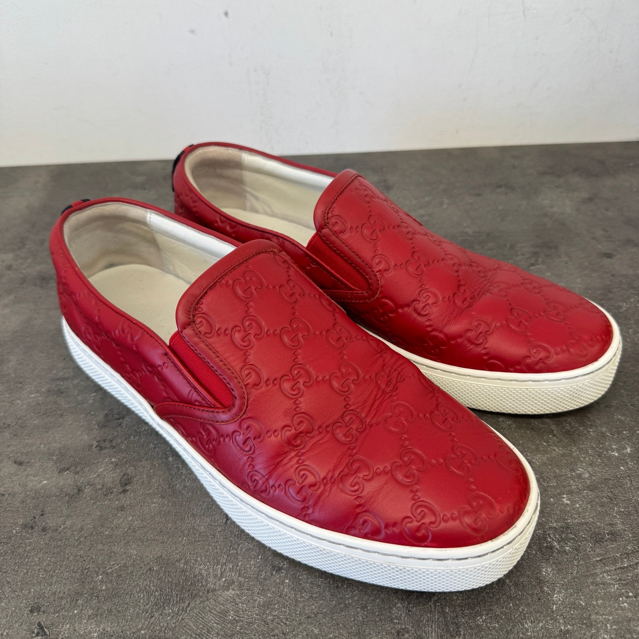 Men's Gg Supreme Loafers Red Size EU 43 / UK 9