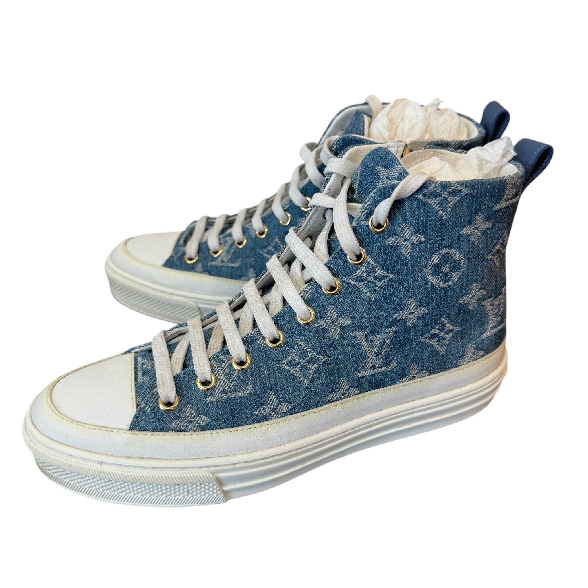 Women's Monogram Stellar Denim High Trainers Blue Size EU 37.5 / UK 4.5