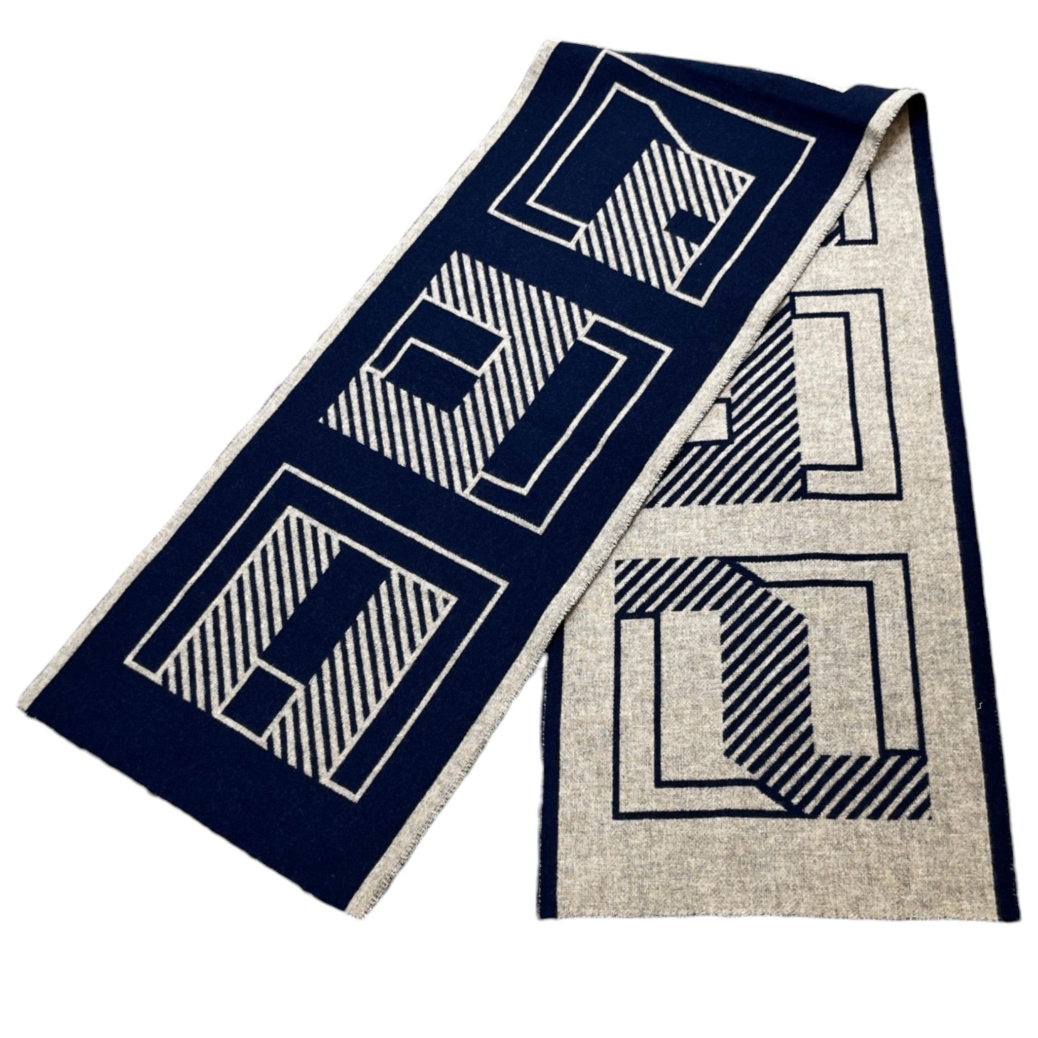 Men's Casaque Lettres Au Carre Scarf Blue