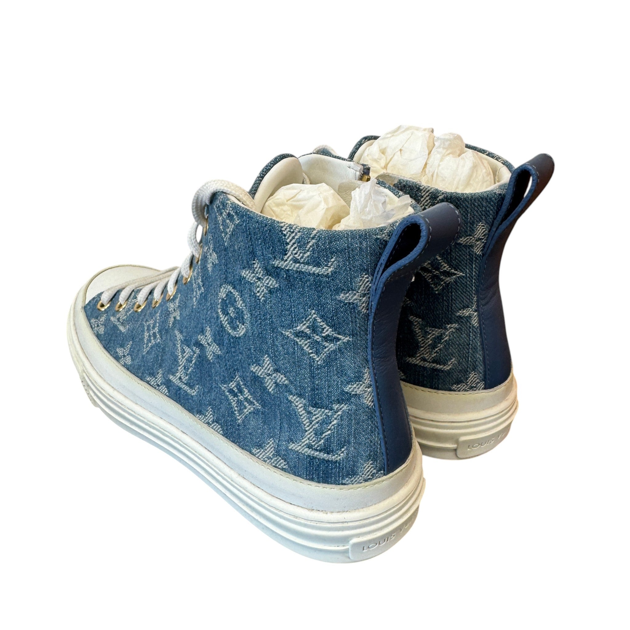 Women's Monogram Stellar Denim High Trainers Blue Size EU 37.5 / UK 4.5