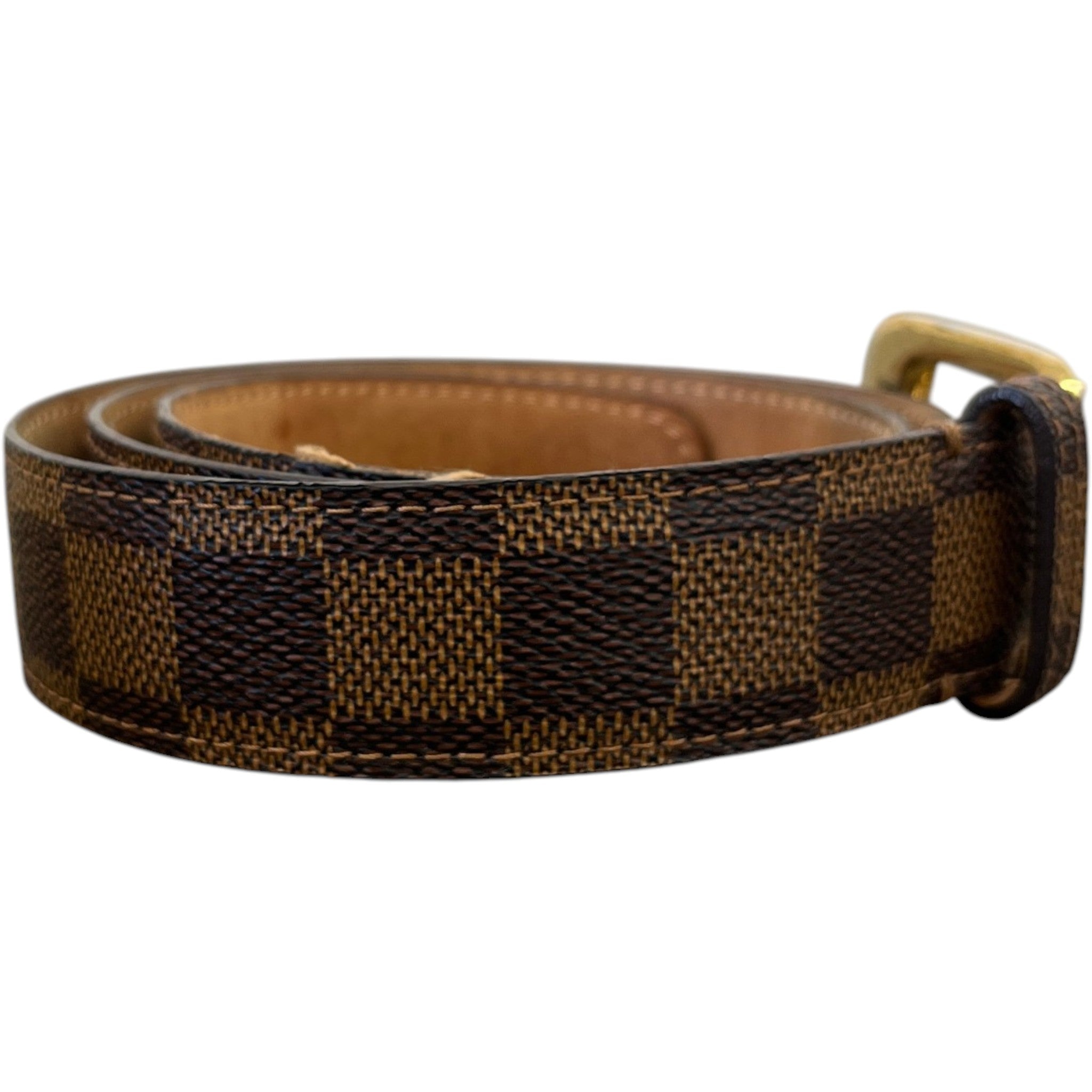 Men's Damier Ebene Belt Brown Size Waist 32"