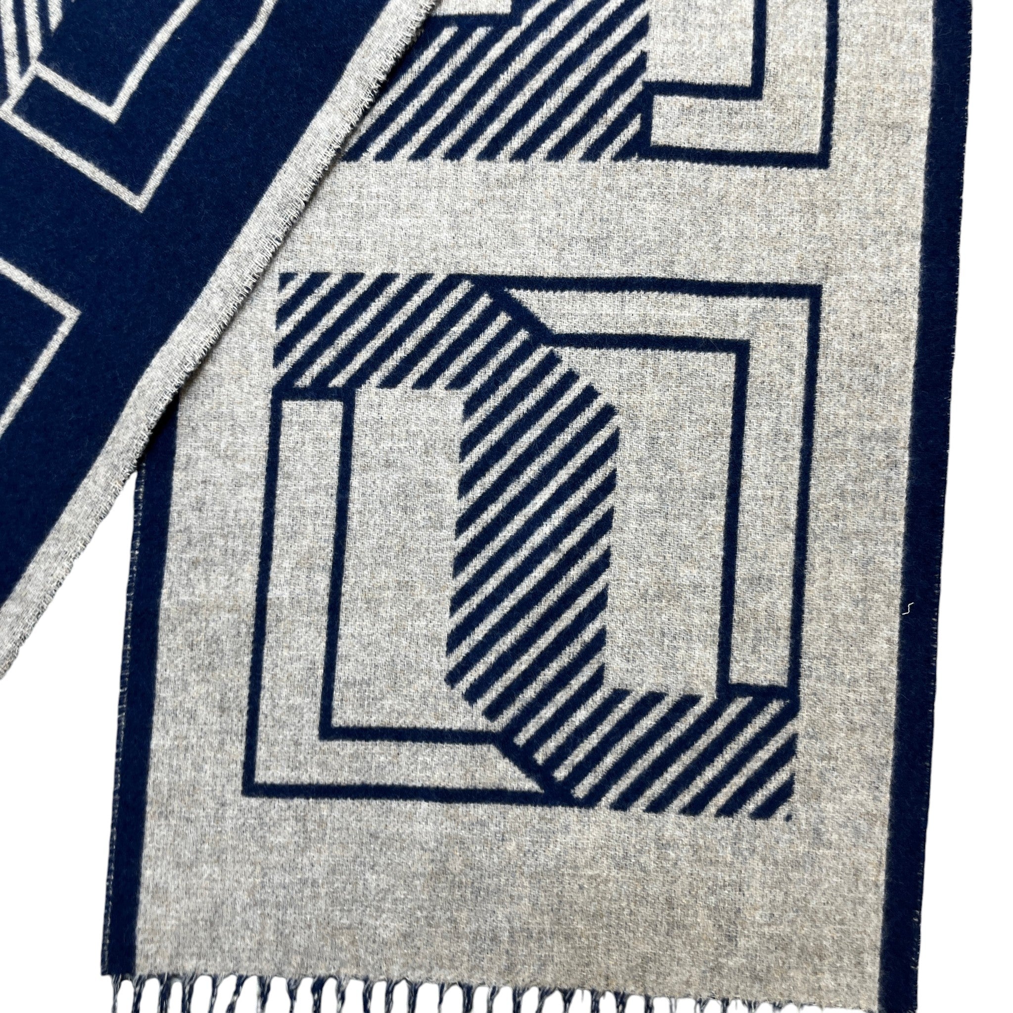 Men's Casaque Lettres Au Carre Scarf Blue