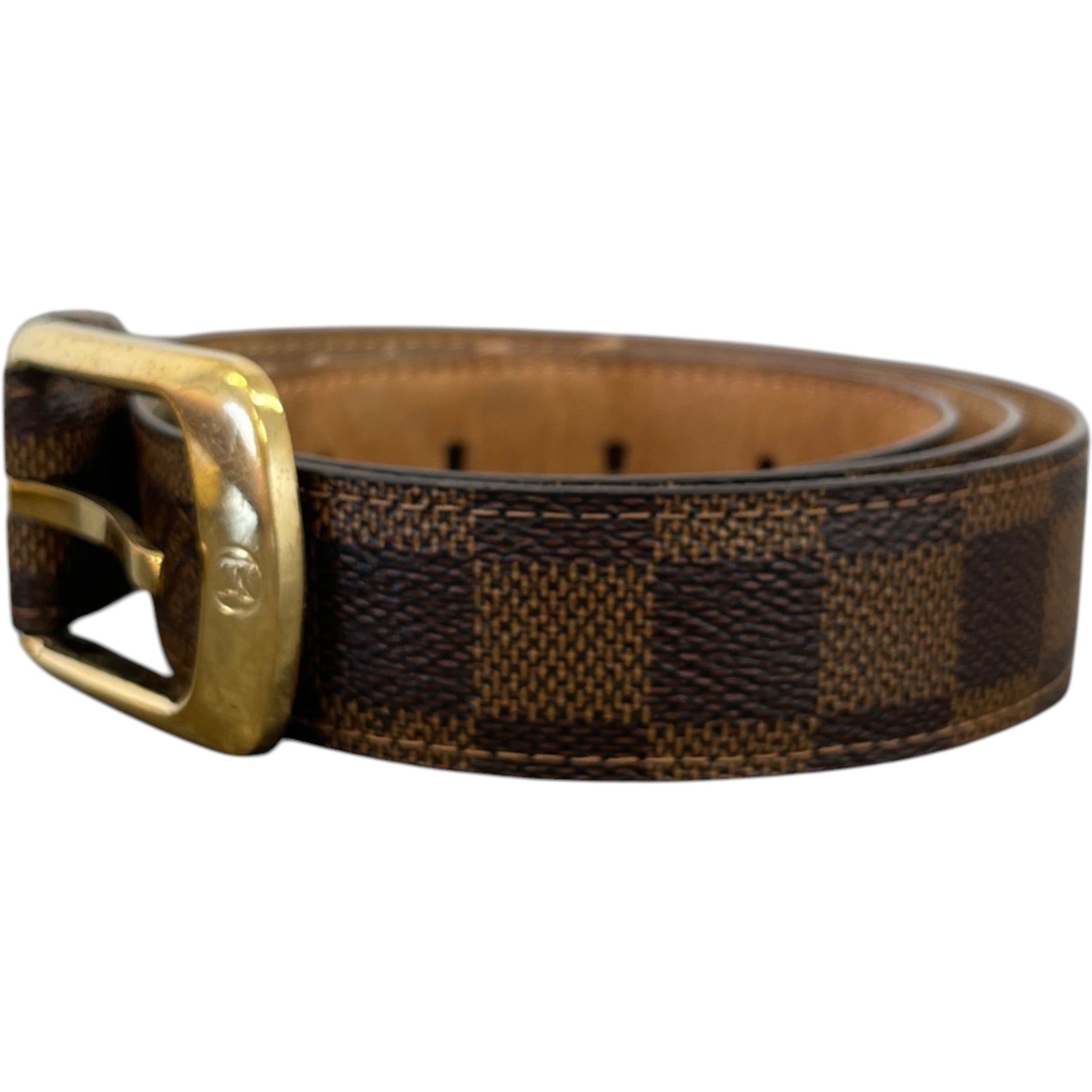 Men's Damier Ebene Belt Brown Size Waist 32"