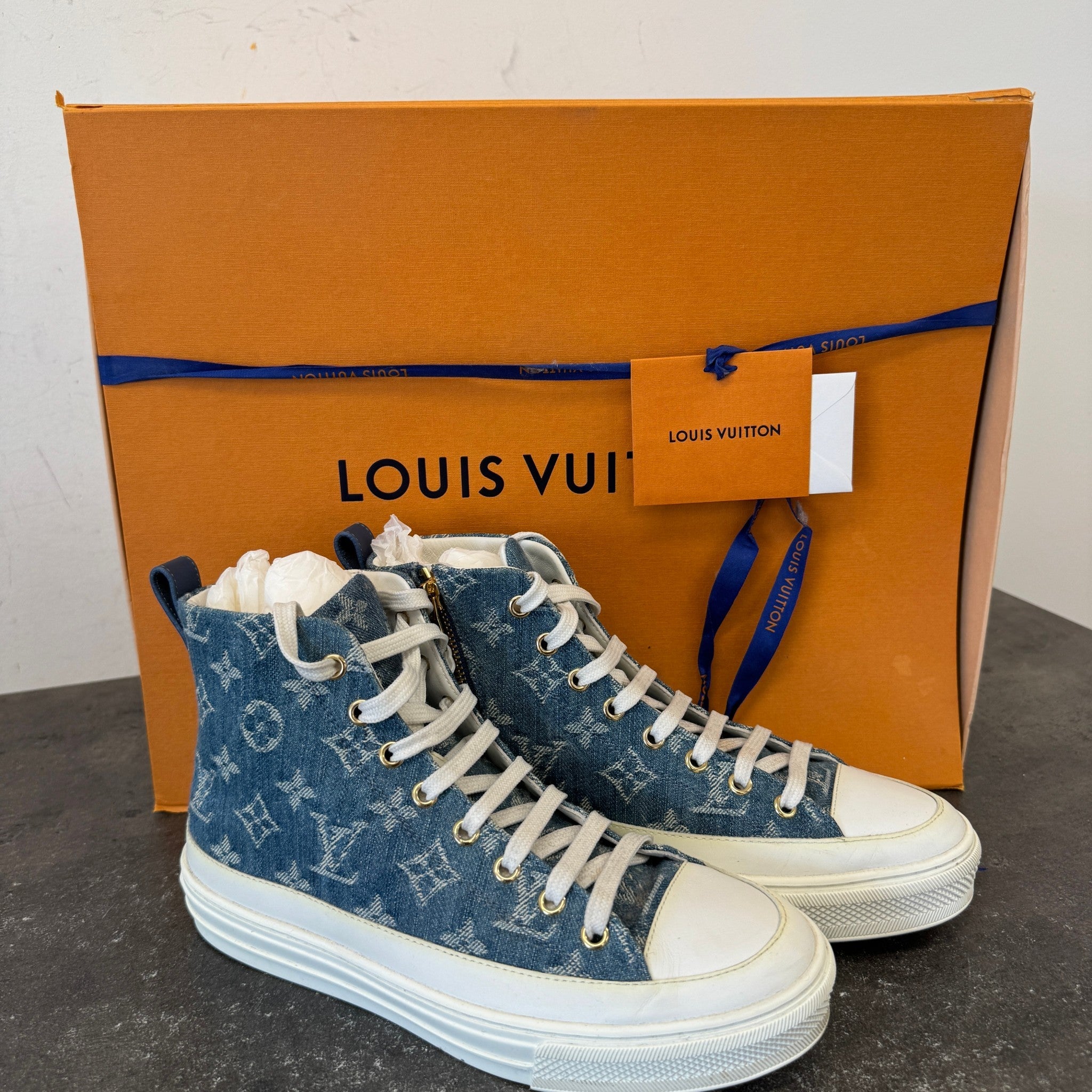 Women's Monogram Stellar Denim High Trainers Blue Size EU 37.5 / UK 4.5