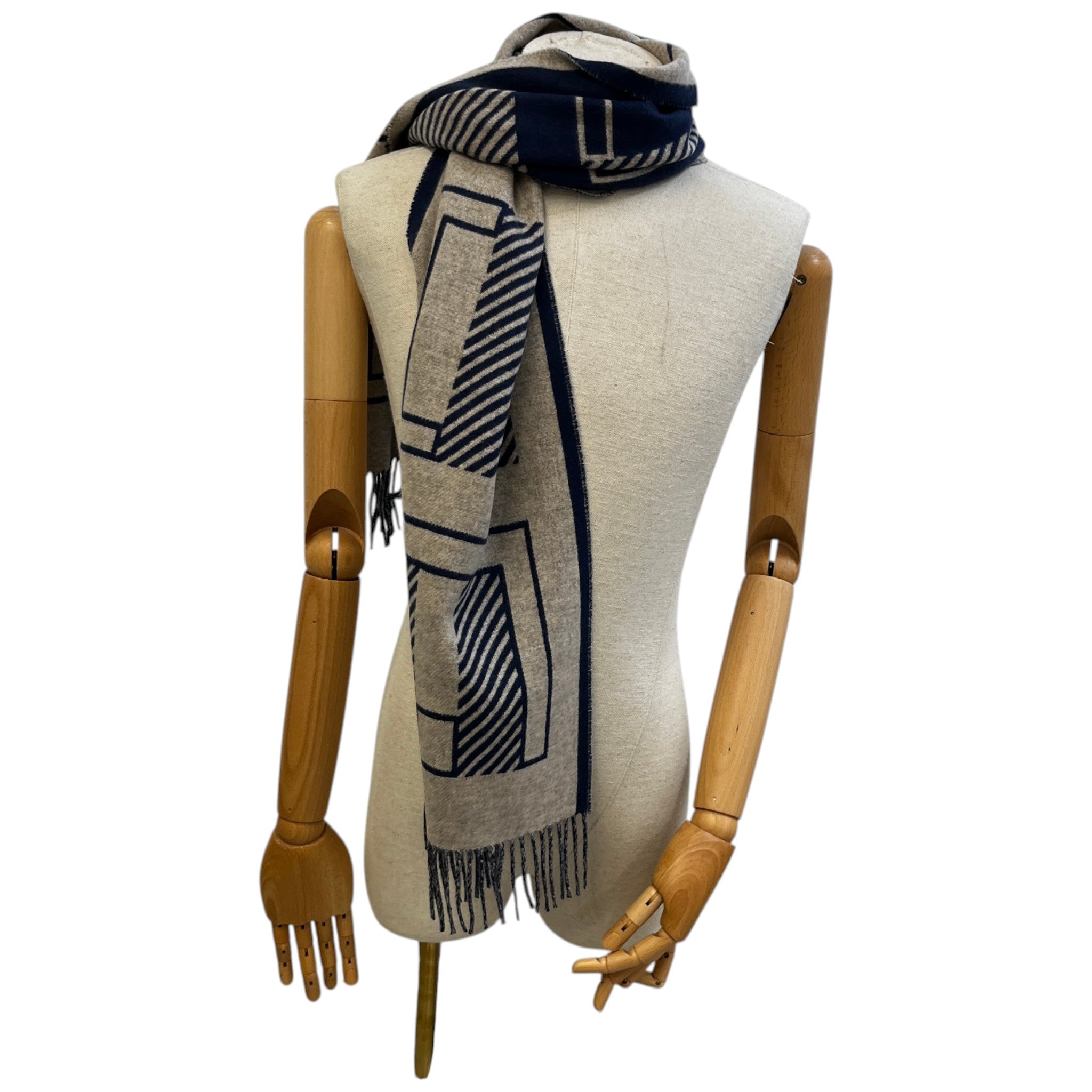 Men's Casaque Lettres Au Carre Scarf Blue