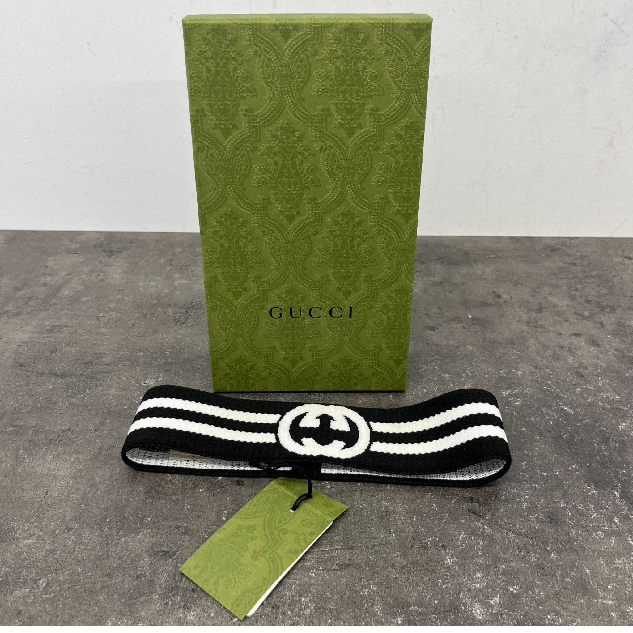 Women's Interlocking G Head Band Black Size M