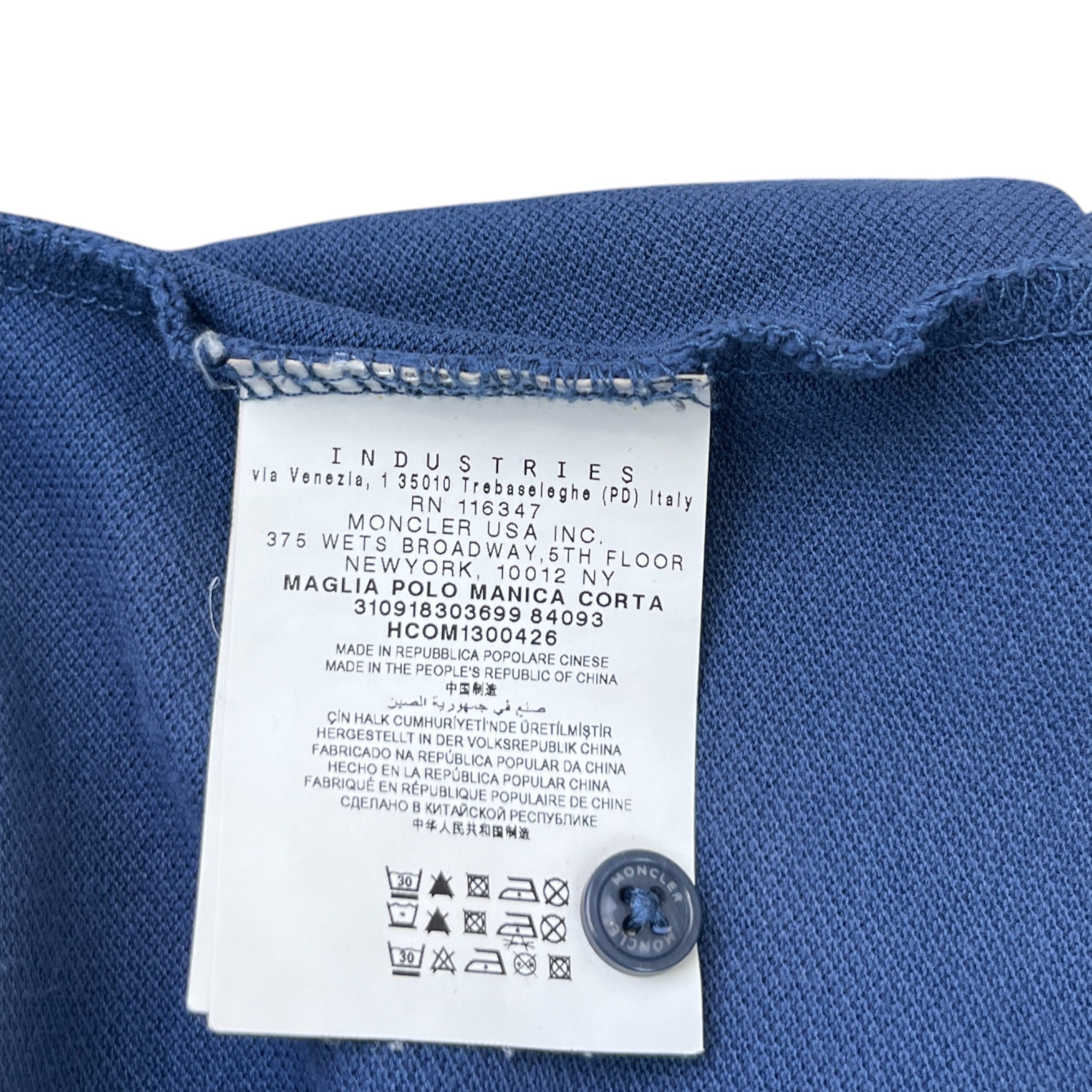 Men's Manica Corta Polo Shirt Blue Size L
