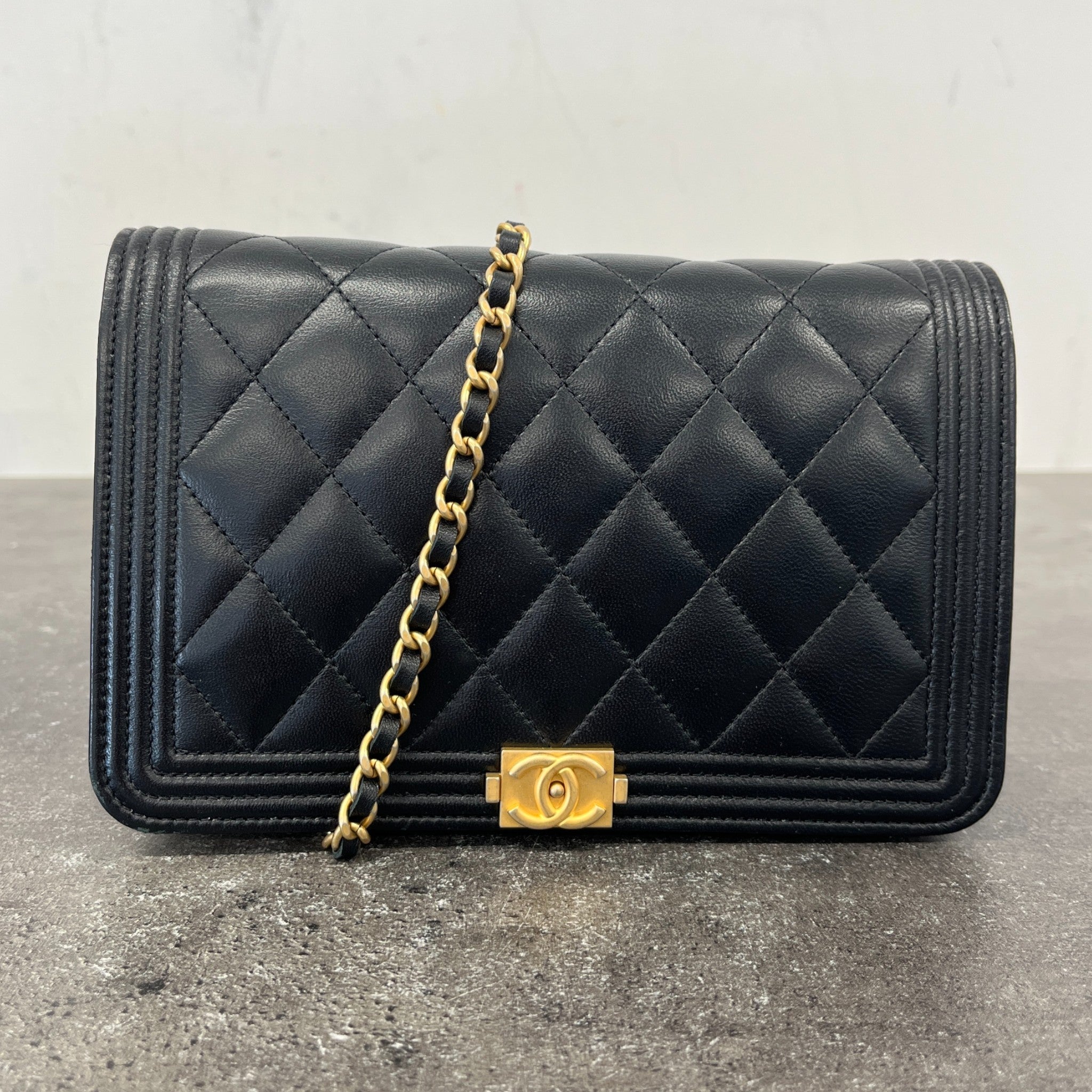 Women's Boy Wallet On Chain Bag Black