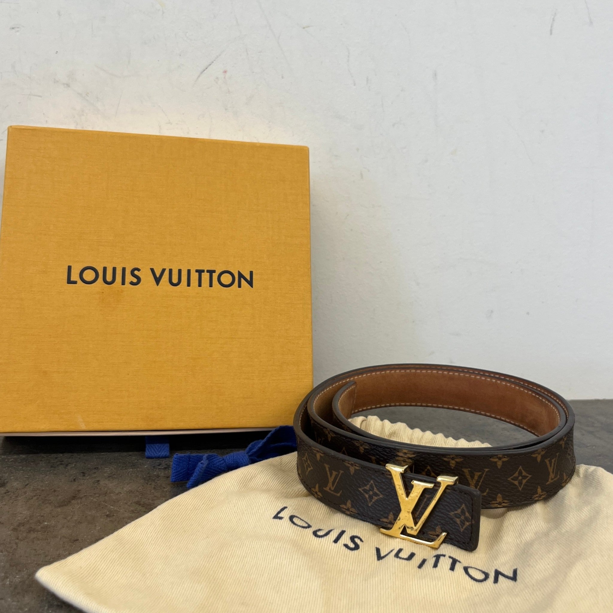 Women's Monogram Lv Belt Brown Size 80CM / UK 8
