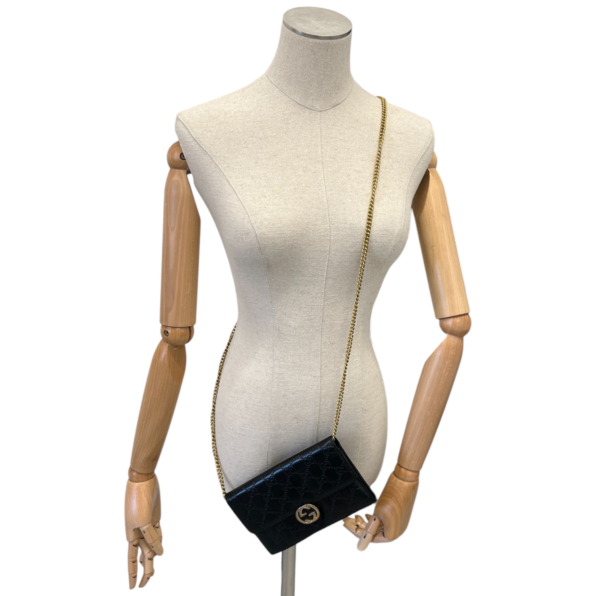 Women's Interlocking Gg Woc Embossed Handbag Black