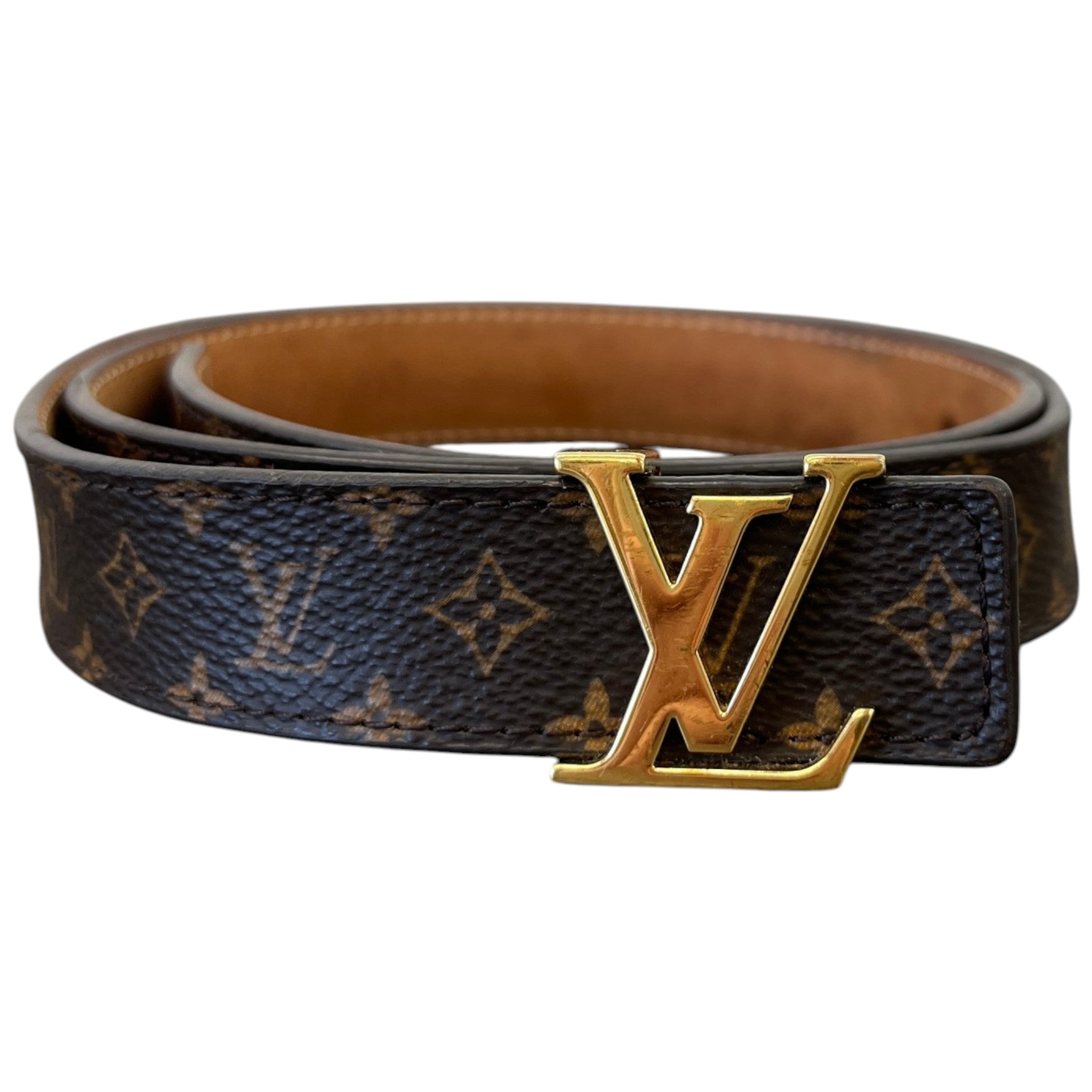 Women's Monogram Lv Belt Brown Size 80CM / UK 8