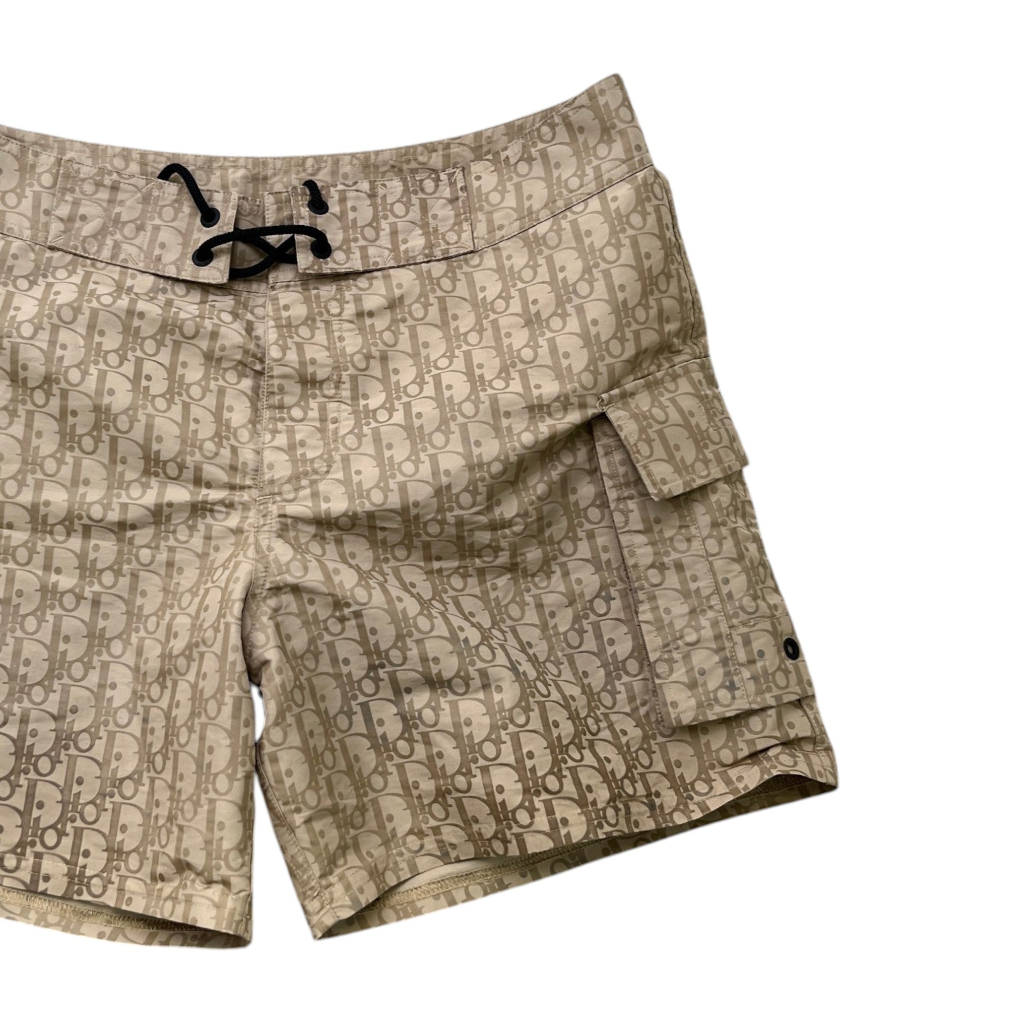 Men's Oblique Swim Shorts Beige Size M