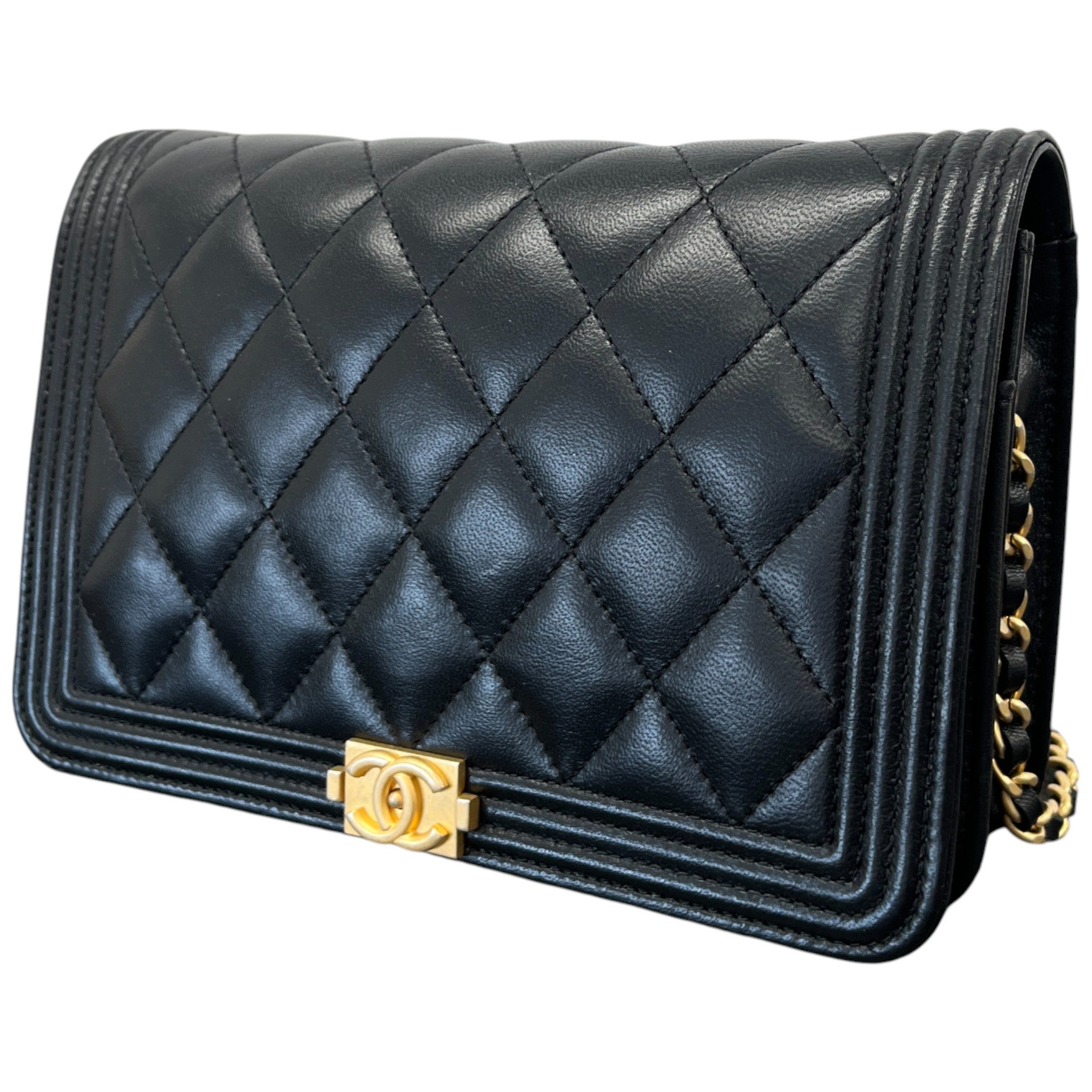 Women's Boy Wallet On Chain Bag Black