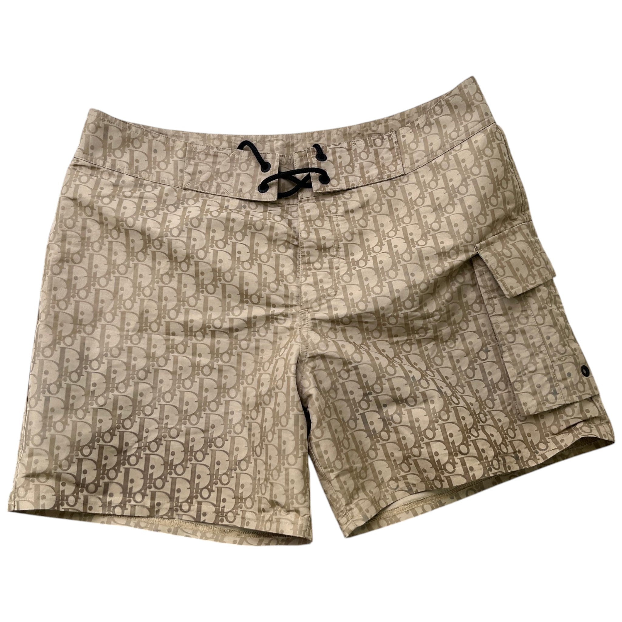 Men's Oblique Swim Shorts Beige Size M