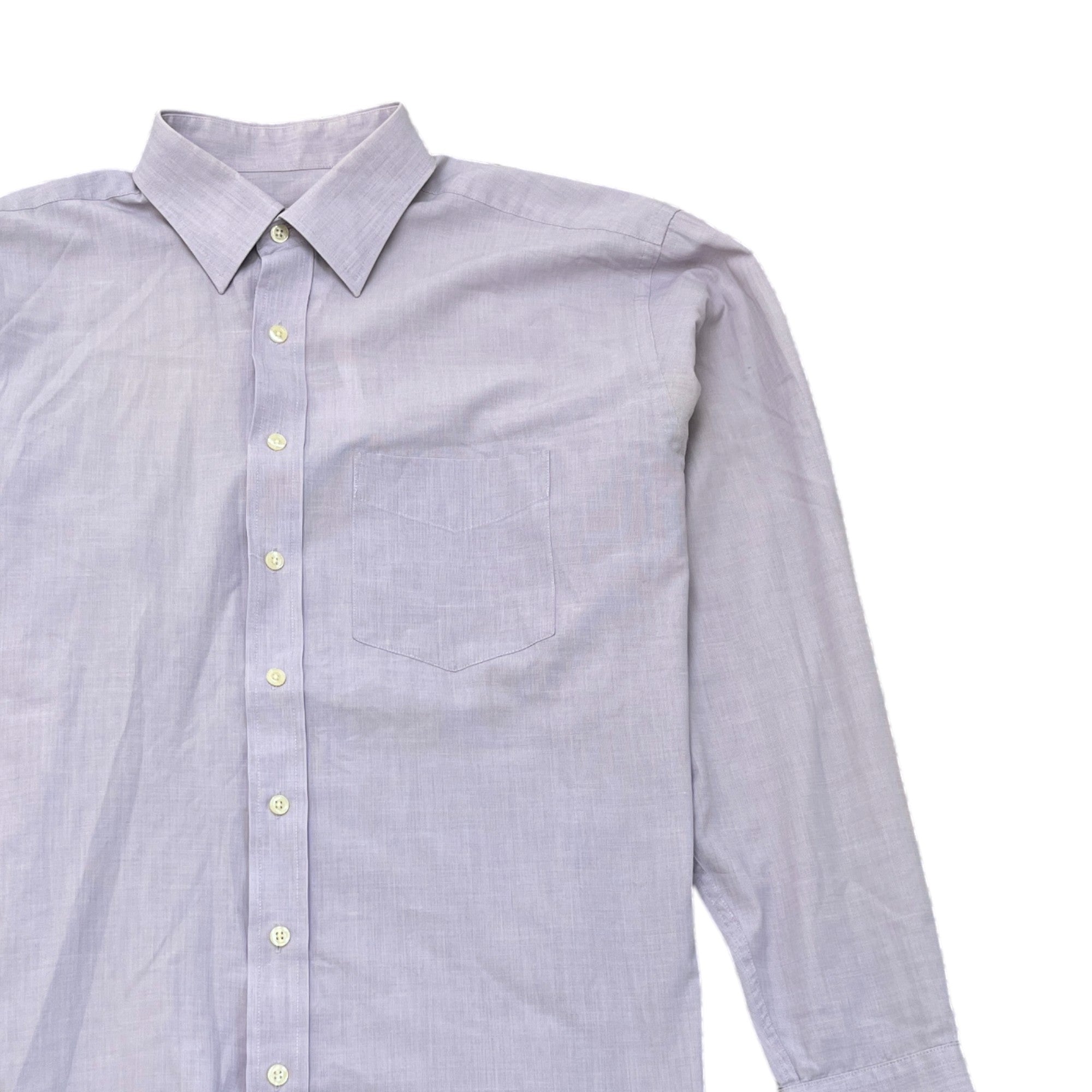 Men's Embroidered B Logo Long Sleeve Shirt Purple Size L