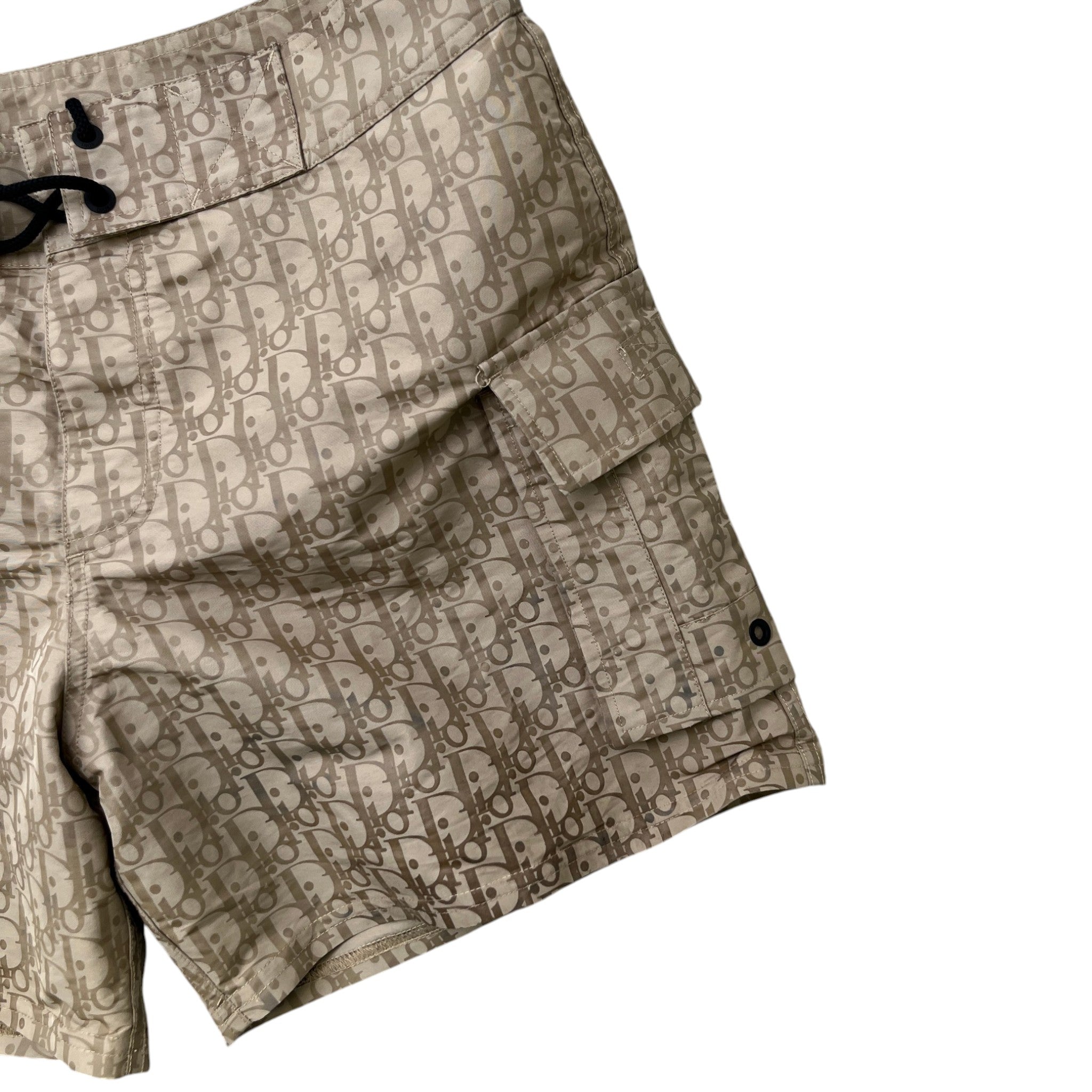 Men's Oblique Swim Shorts Beige Size M