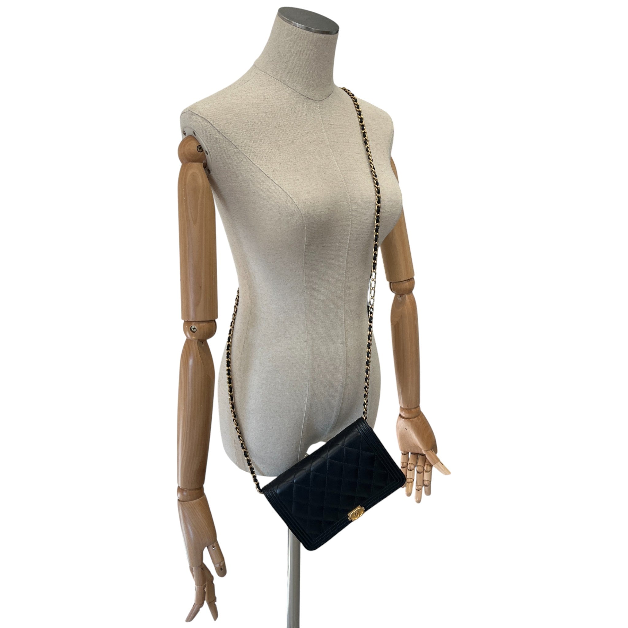 Women's Boy Wallet On Chain Bag Black